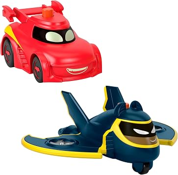 Fisher-Price DC Batwheels Light-Up 1:55 Scale Toy Cars 2-Pack, Redbird and Batwing, Preschool Pretend Play Ages 3+ Years, HML26