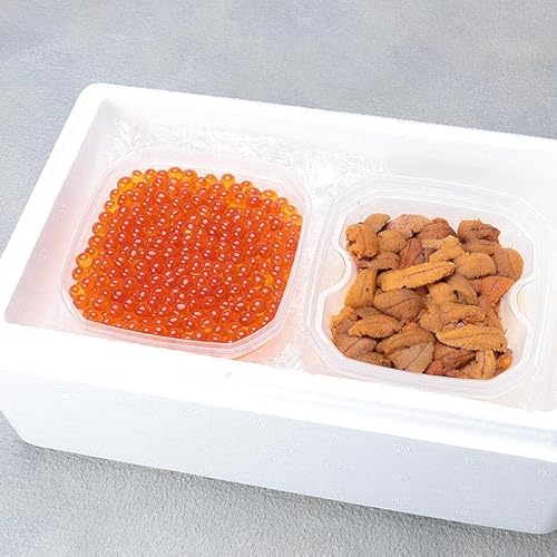 [北海道根室市] 蒸しウニ(赤系)80g、鮭イクラ160gセット