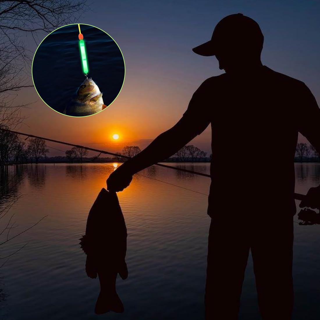 WUSJCOF Luz de Pesca Nocturna, Barras Luminosas Fluorescentes para Cañas de Pescar, Accesorios Duraderos para Pesca Nocturna, Barras de Luz Verde (30 Piezas)