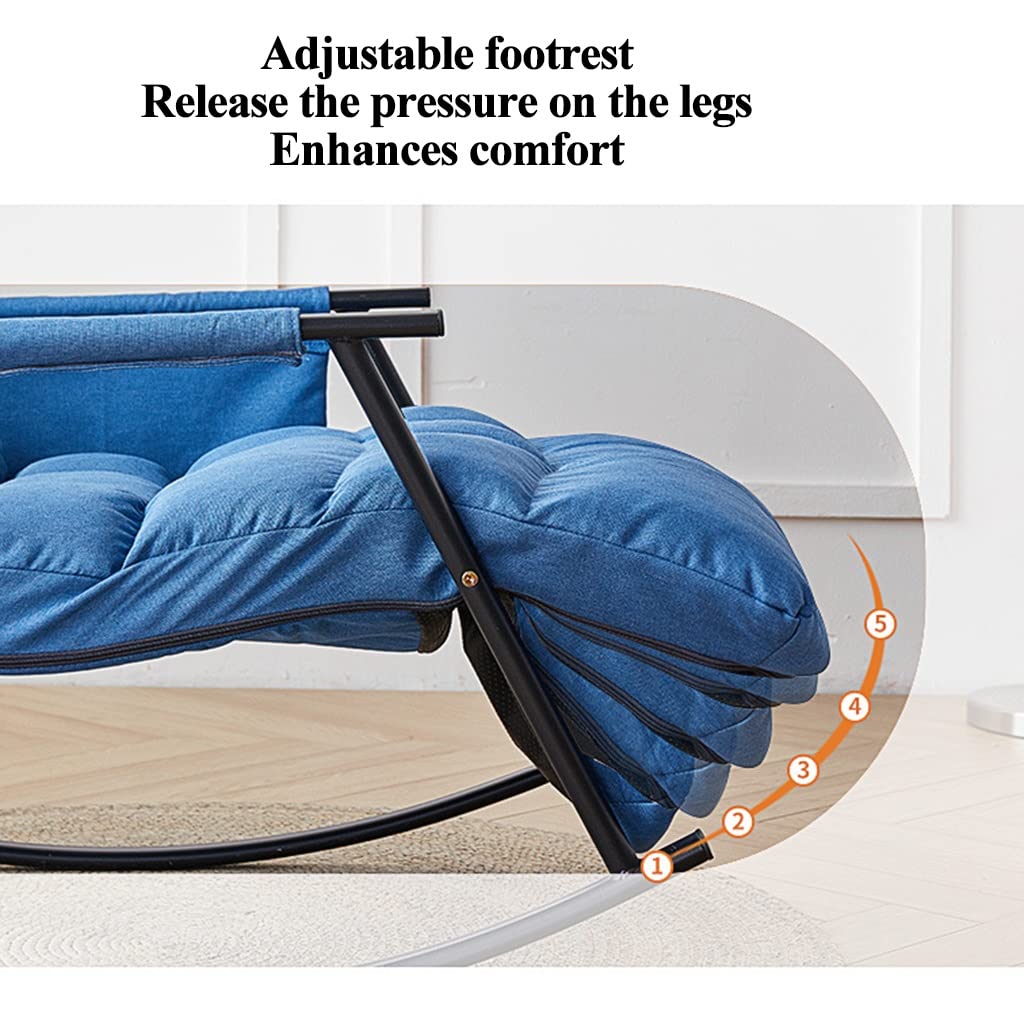 Silla mecedora Lazy Lounge con reposapiés, sillón tapizado de tela, sillón de respaldo alto, silla giratoria