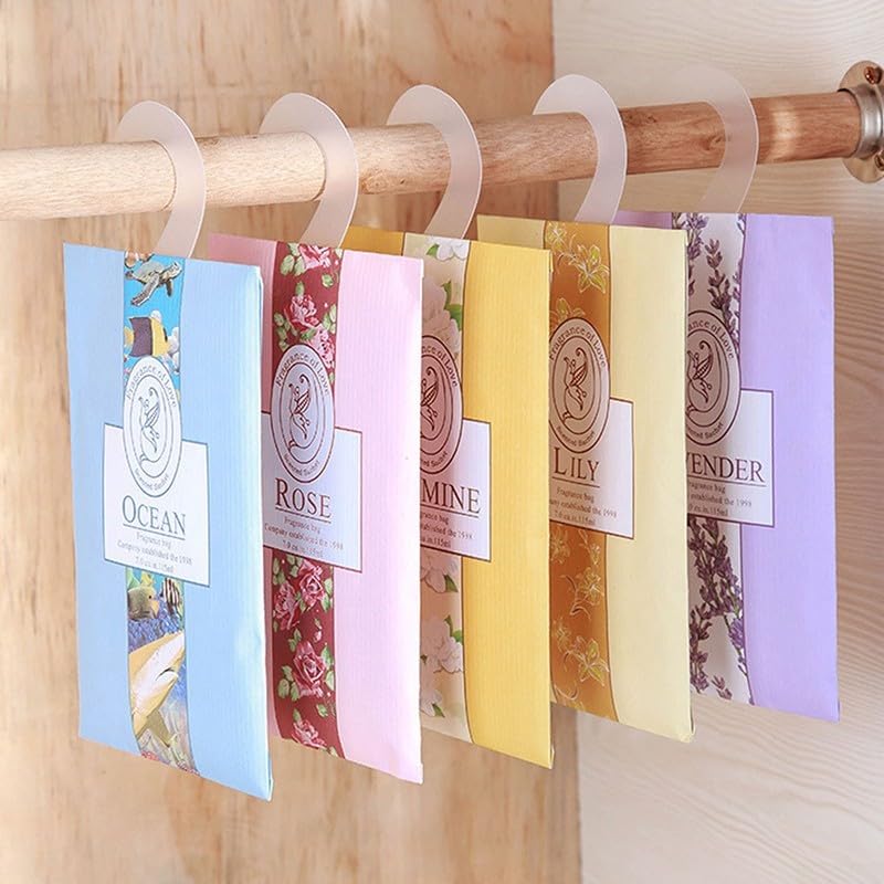 Essential Aroma Bags - 6 sobres de ambientador natural para armario y espacios de vida, mezcla floral y cítrica