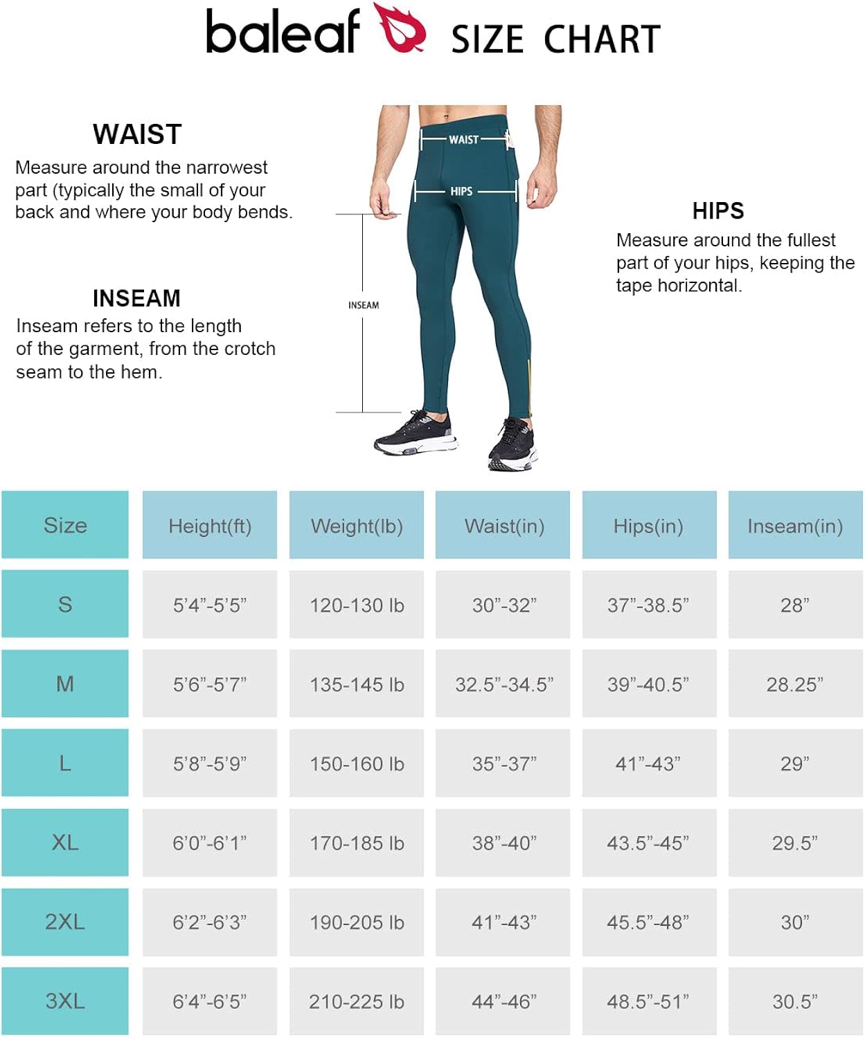 BALEAF Men's Fleece Running Tights Cycling Thermal Pants Water Resistant Leggings Zipper Legs Pockets Cold Winter Biker : Clothing, Shoes & Jewelry