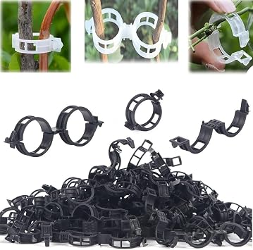 100pcs Plant Support Clips Reusable Tomato Clips Plastic Trellis Clips Garden Clips Secured Plastic Plant Clip for Climbing Plants Tomato Grape Vine Vegetables Plant Fixing Clips, 1.18" Inner Diameter