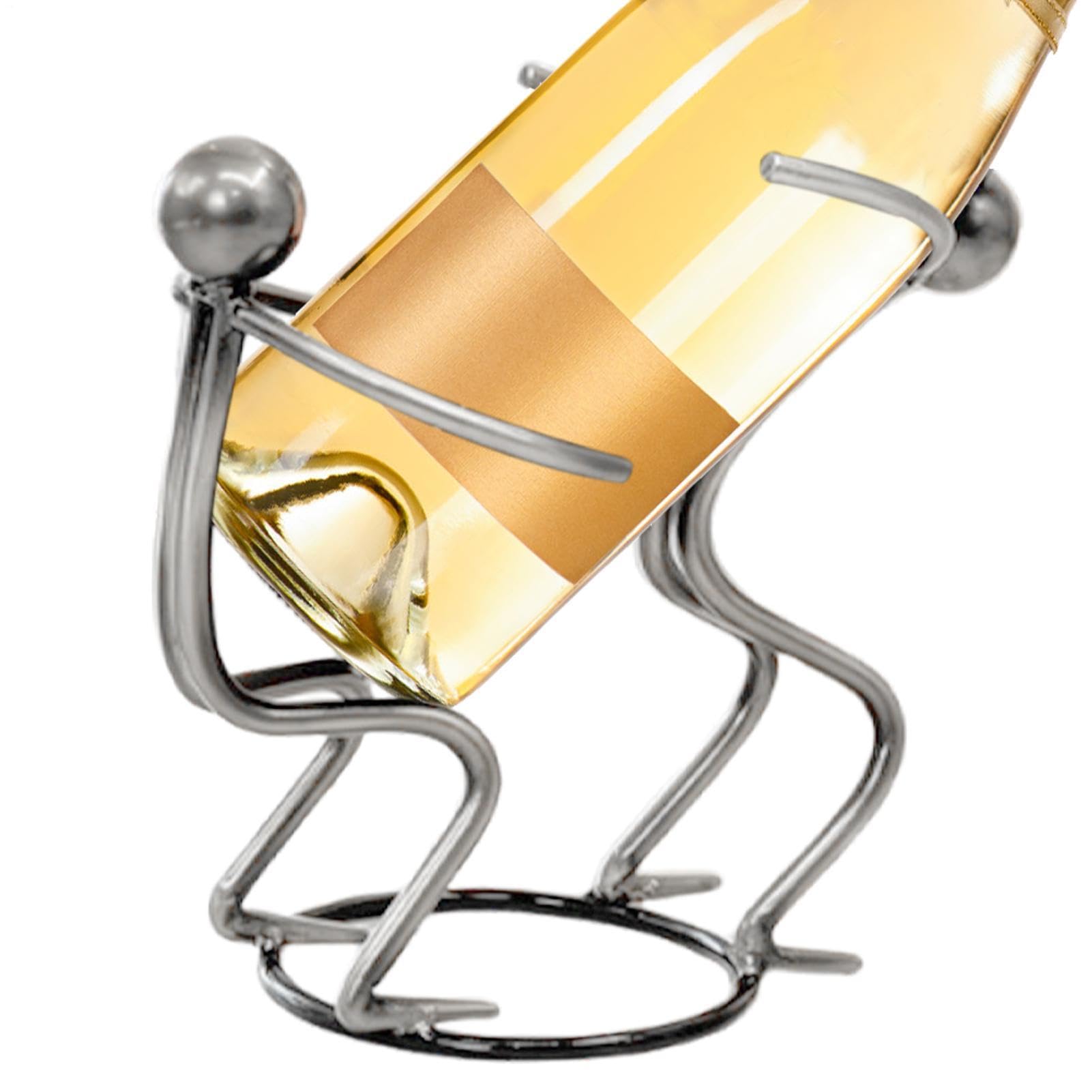 Porte-bouteille de vin de table en métal au design épuré pour rangement de prestige