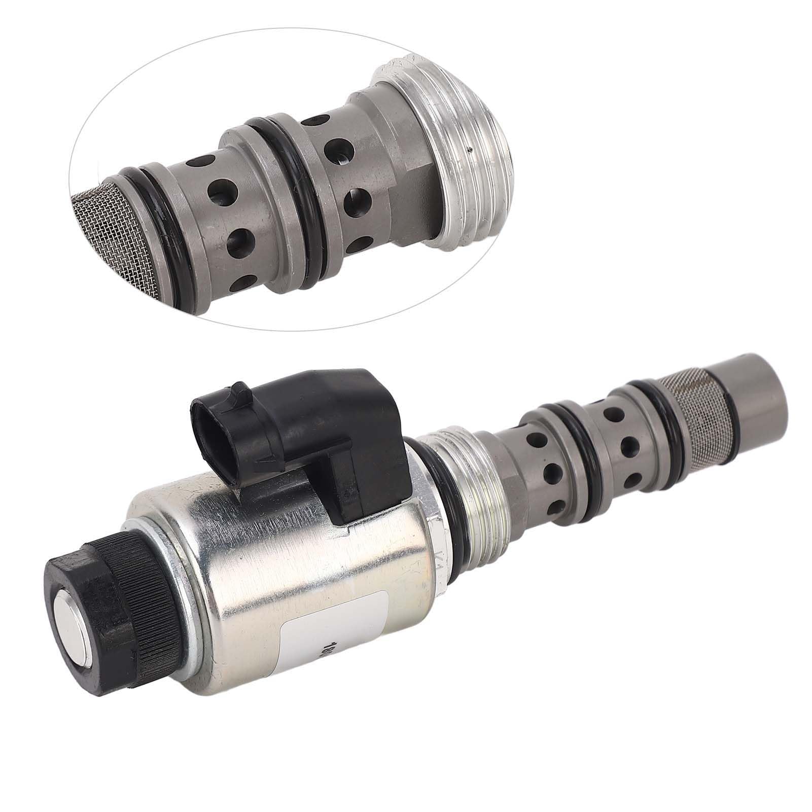 180584A1 Válvula Solenoide 12V para Excavadora CASE MX80C MX90C MX100C MX100 MX110 MX120 MX135, Material de Aleación de Acero, Fácil Instalación y Mantenimiento