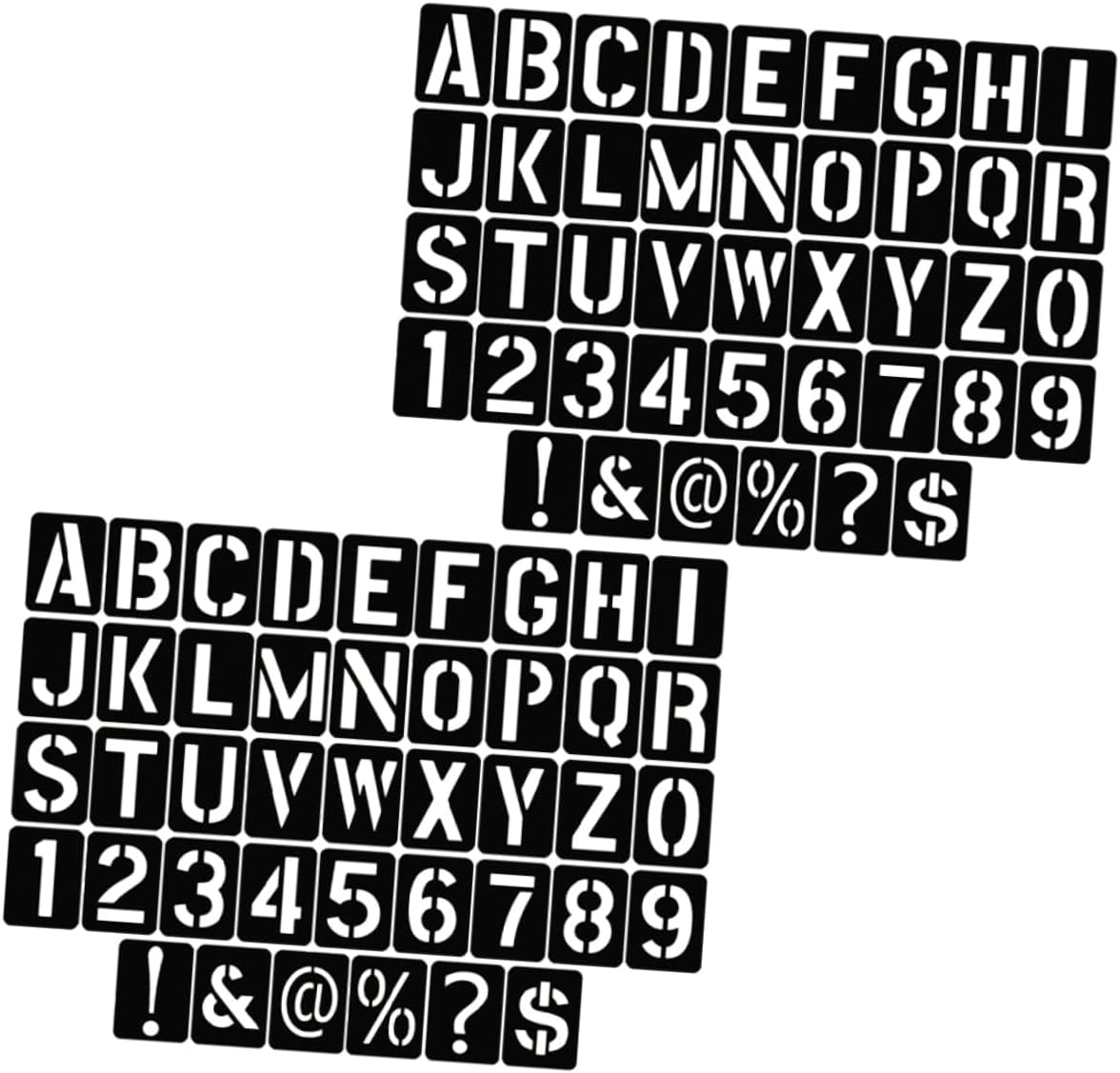 2sets Reusable Stencil Alphabet Number and Symbol Templates for Crafts Scrapbooking Home Decor and Art Projects