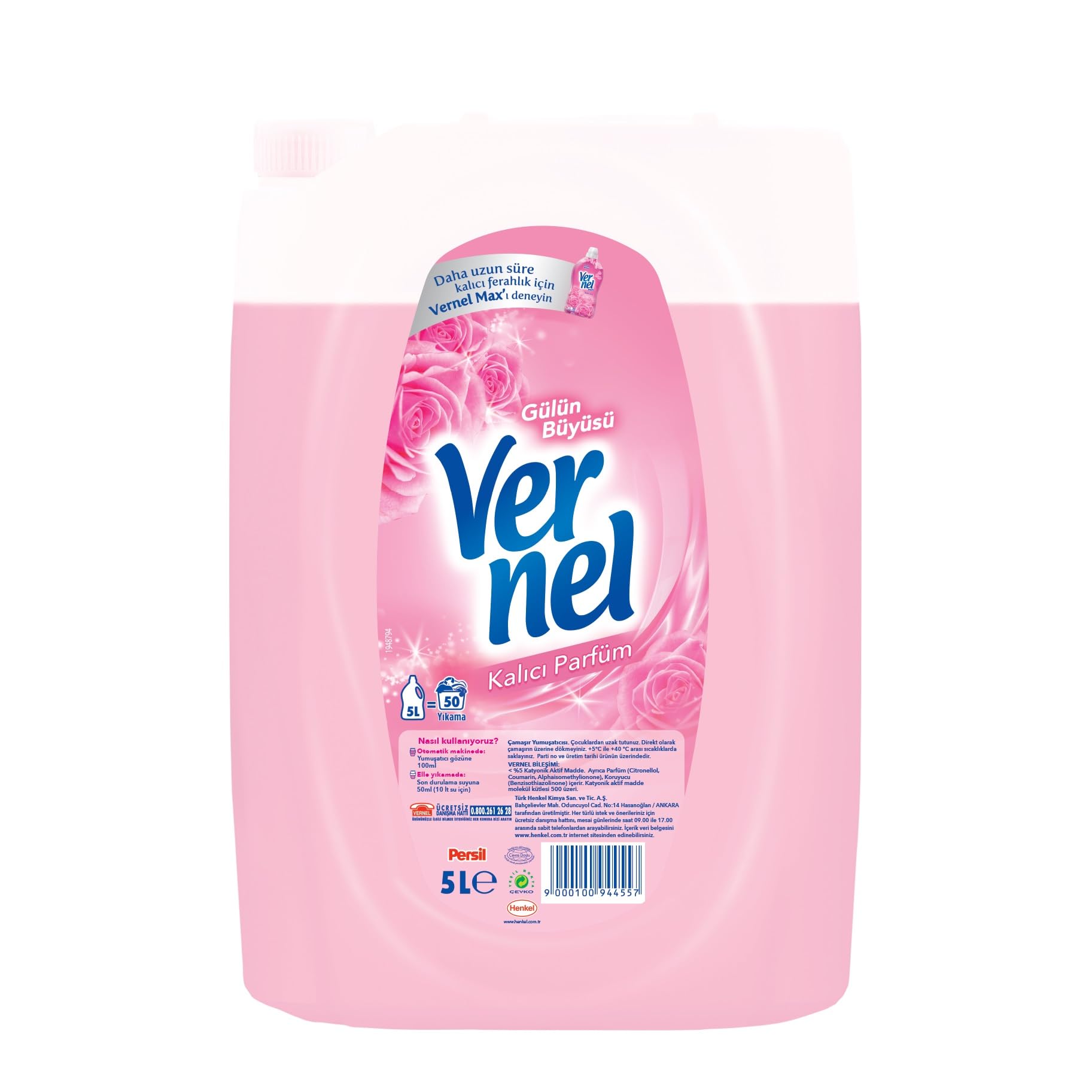 Vernel Gülün Büyüsü Çamaşır Yumuşatıcısı, 5L