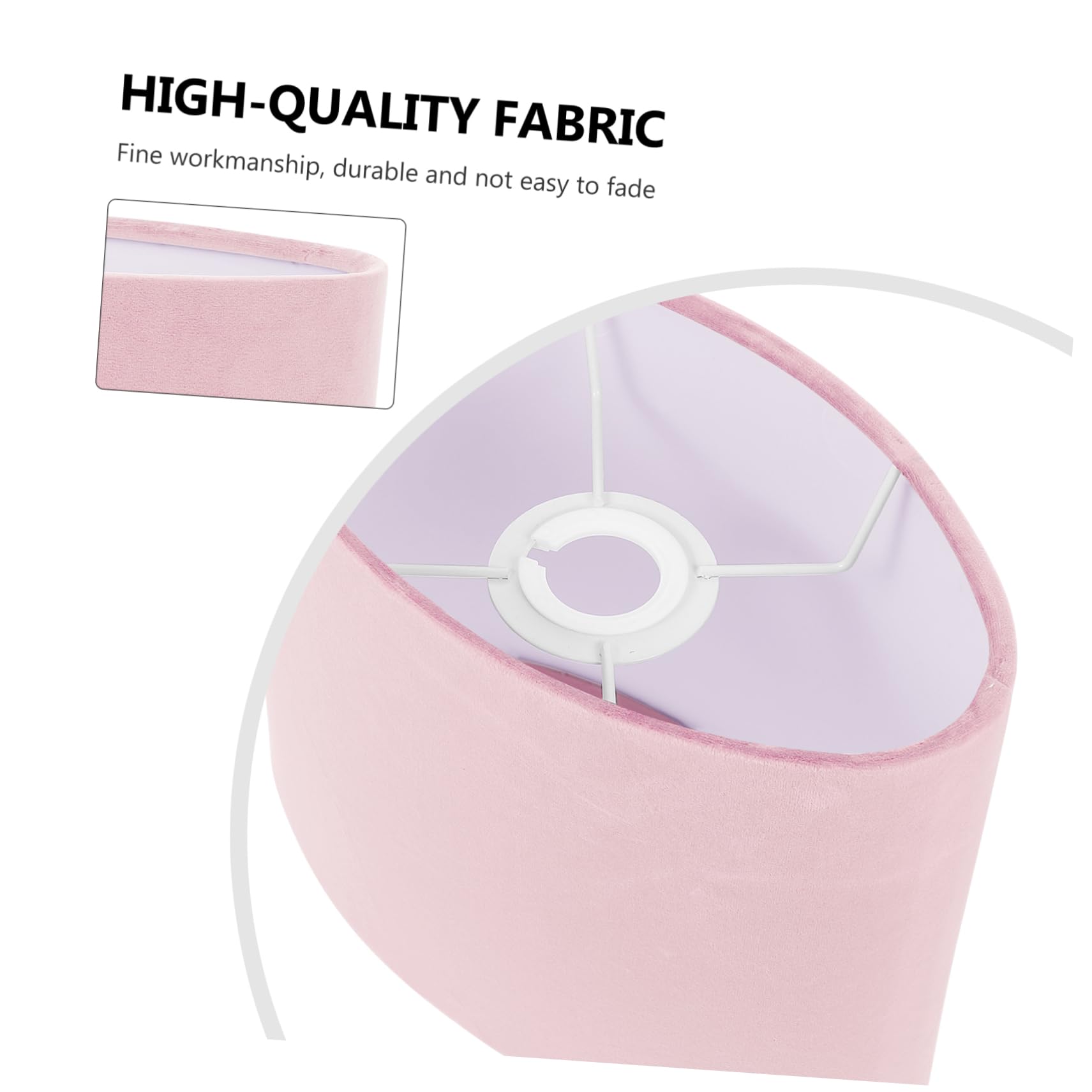 ORFOFE Oval Lampshade 1pc Lamp Shade Oval Light Cloth Accessory Floor Light Shade Decorative Desk Pink Decor Accessory E14 Branches Safety Fabric - Image 4