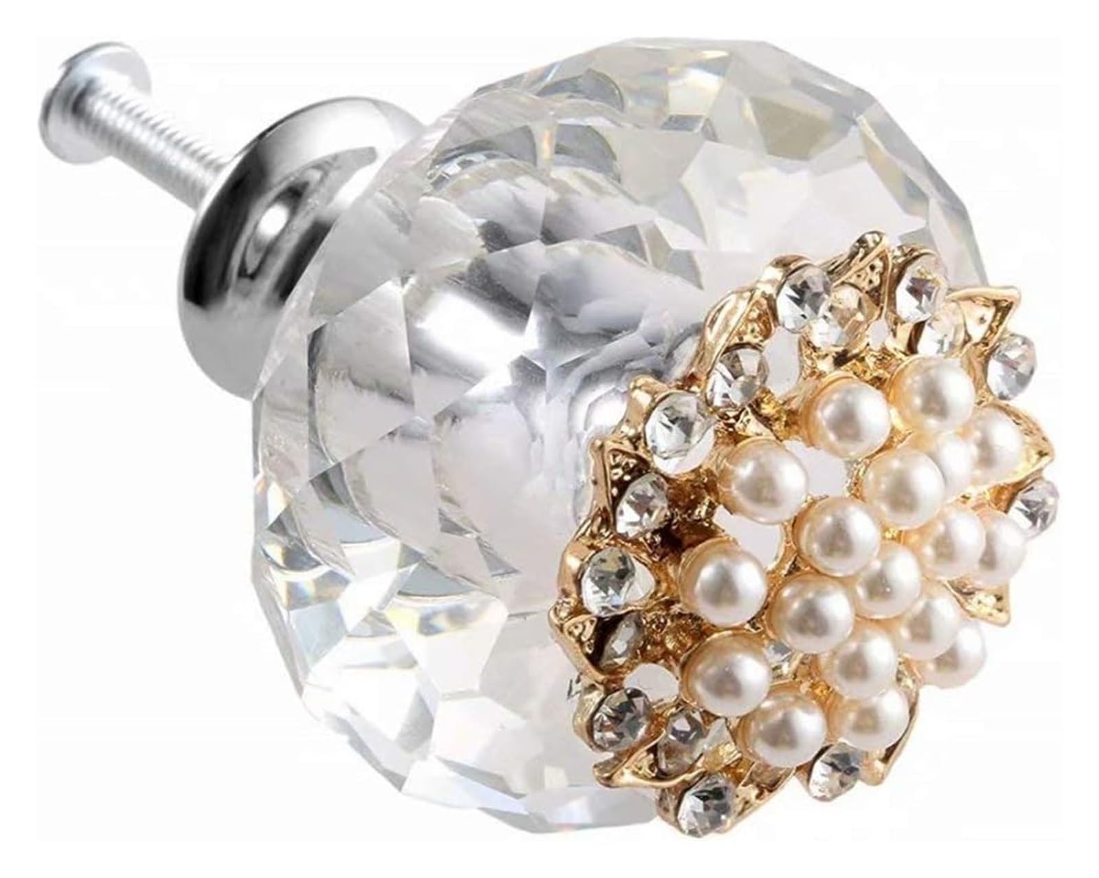 Poignées en diamant en verre avec réflexion lumineuse pour placard moderne