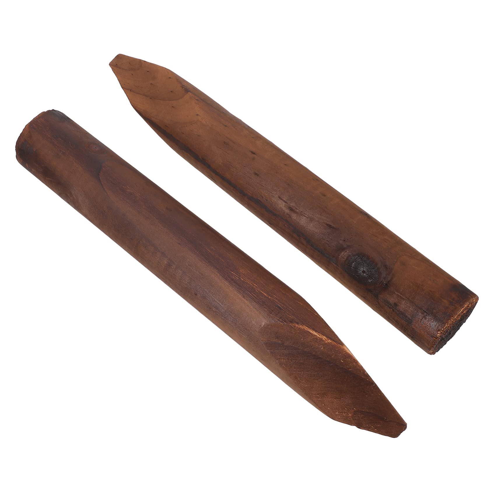 Lot de 2 Piquets de Clôture en Bois Marron, Tuteurs pour Jardin, Robustes et Lisses, pour Petits Arbres et Plantes, Allées et Zones de Pique-