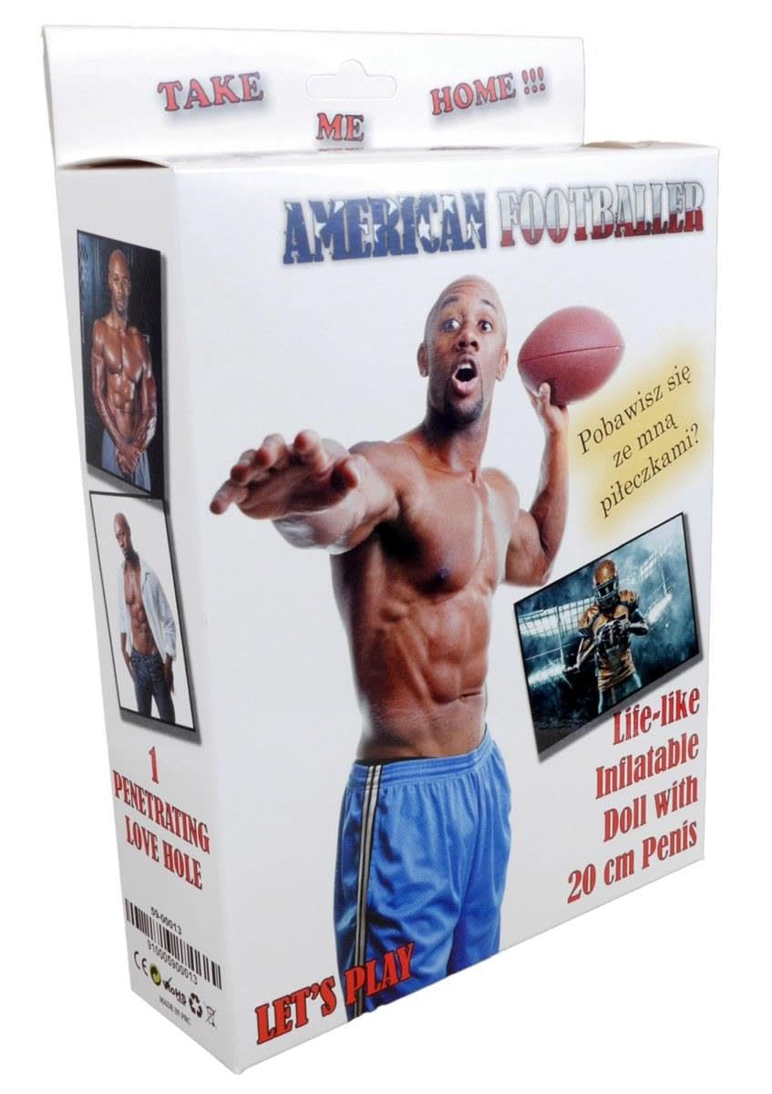 AMERICA FOOTBALLER BAMBOLO GONFIABILE MASCHIO NERO SPORTIVO