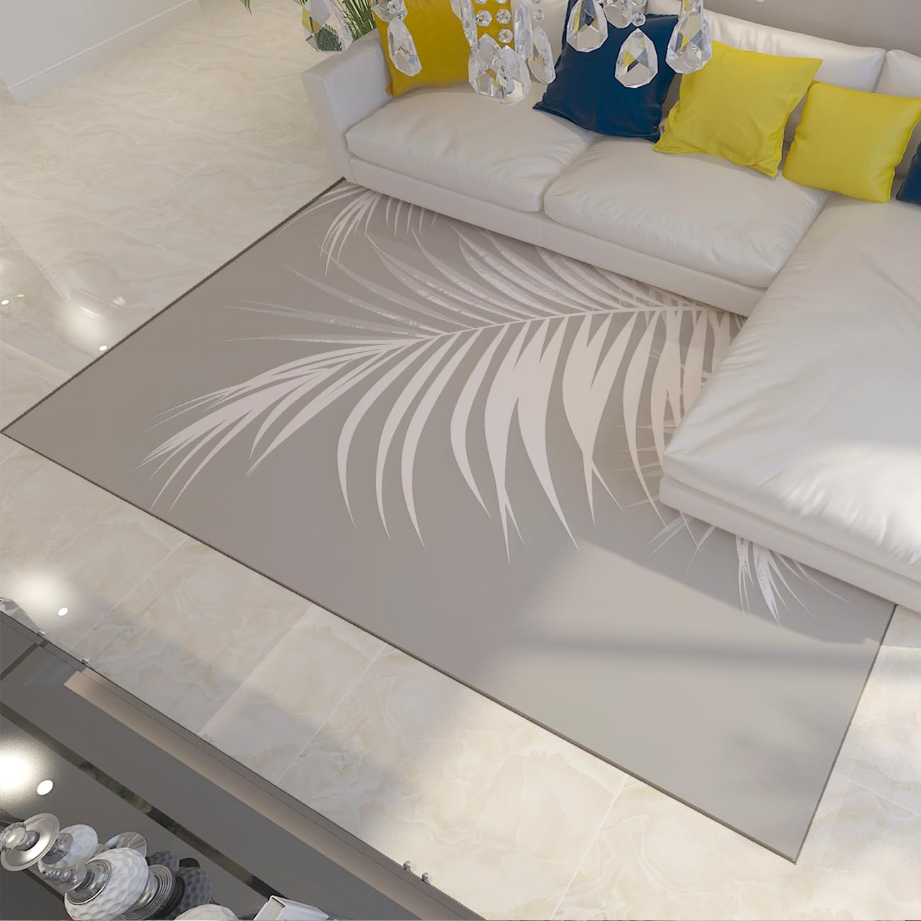 Tapis feuille de palmier antidérapant et lavable 180x270cm