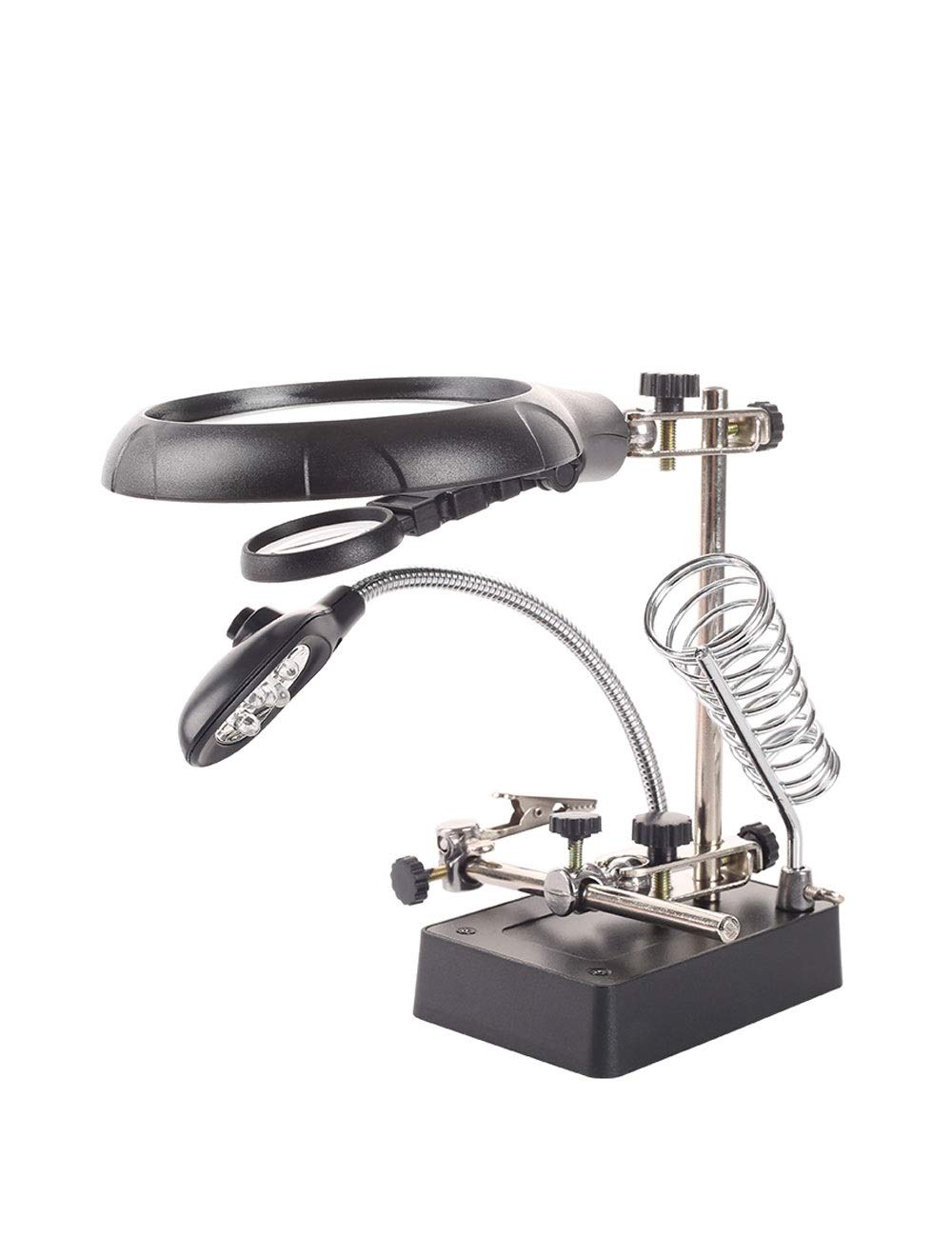 Qiang-magnifier Desktop Charging Magnifier with LED Light HD 10 Times, Suitable for Electronic Maintenance, Hand-made Works, Philatelic Embroidery