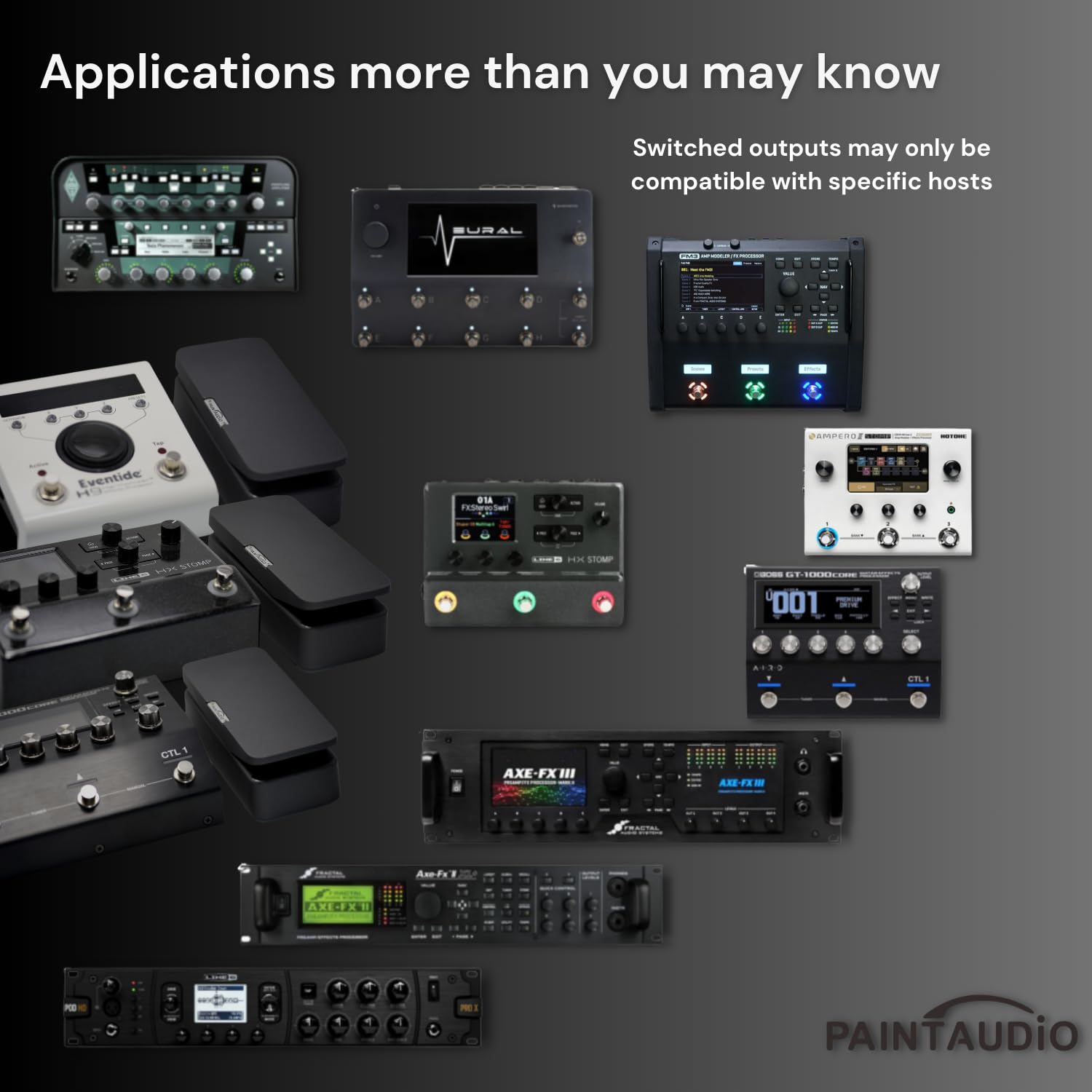 Paint Audio Foot Captain - Pedal de expresión de doble salida multiefectos compatible con conexión de punta/anillo (Foot Captain-SWM)