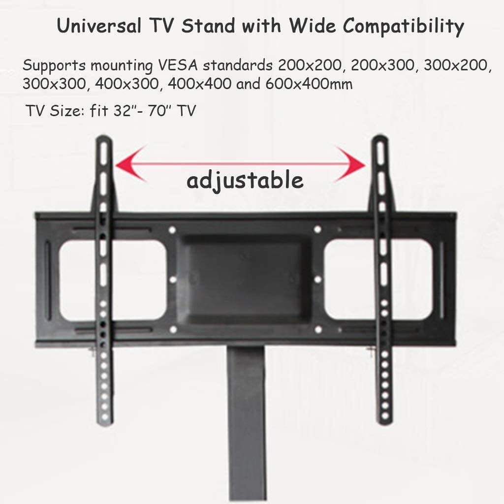 Uchwyt ścienny do telewizora Wysokie stojaki podłogowe do telewizorów 32 "/49"/55 "/65"/70 "Płaskie ekrany, regulowany obrotowy stojak telewizyjny o dużej wytrzymałości do
