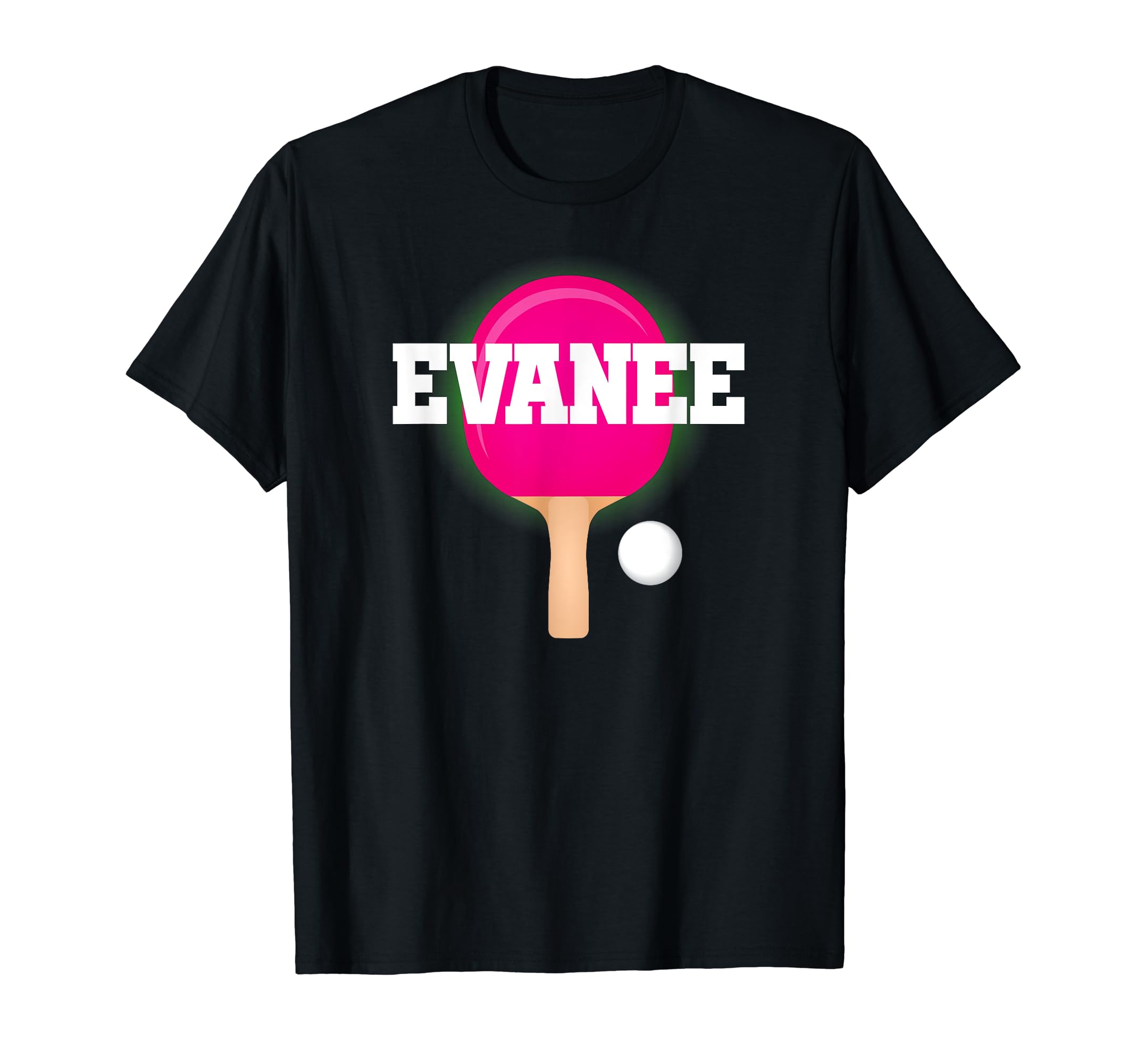 Evanee Name Girls Table Tennis Ping Pong Game Racket Sports T-Shirt