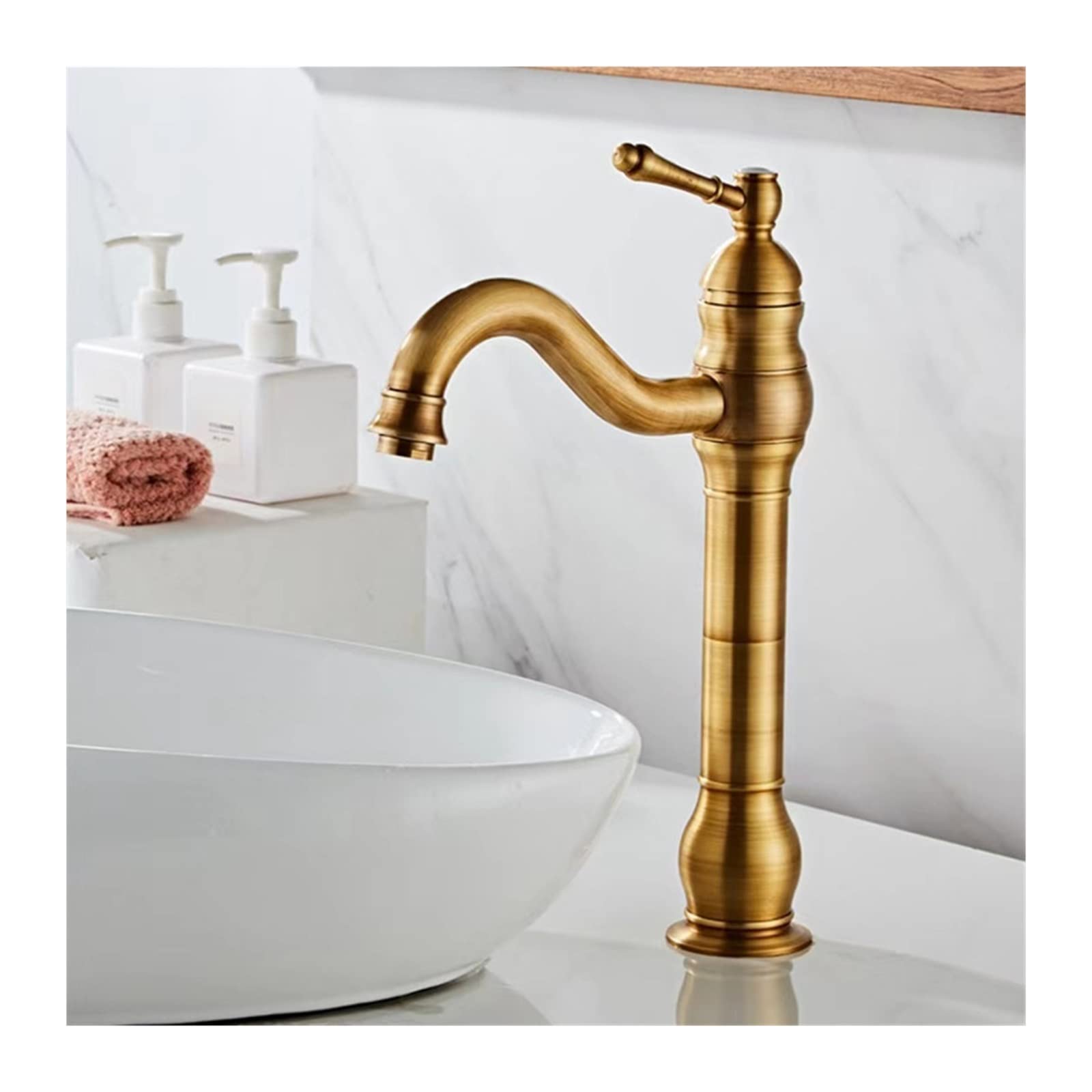 Mitigeur salle de bain bassin laiton antique pour vasque haute