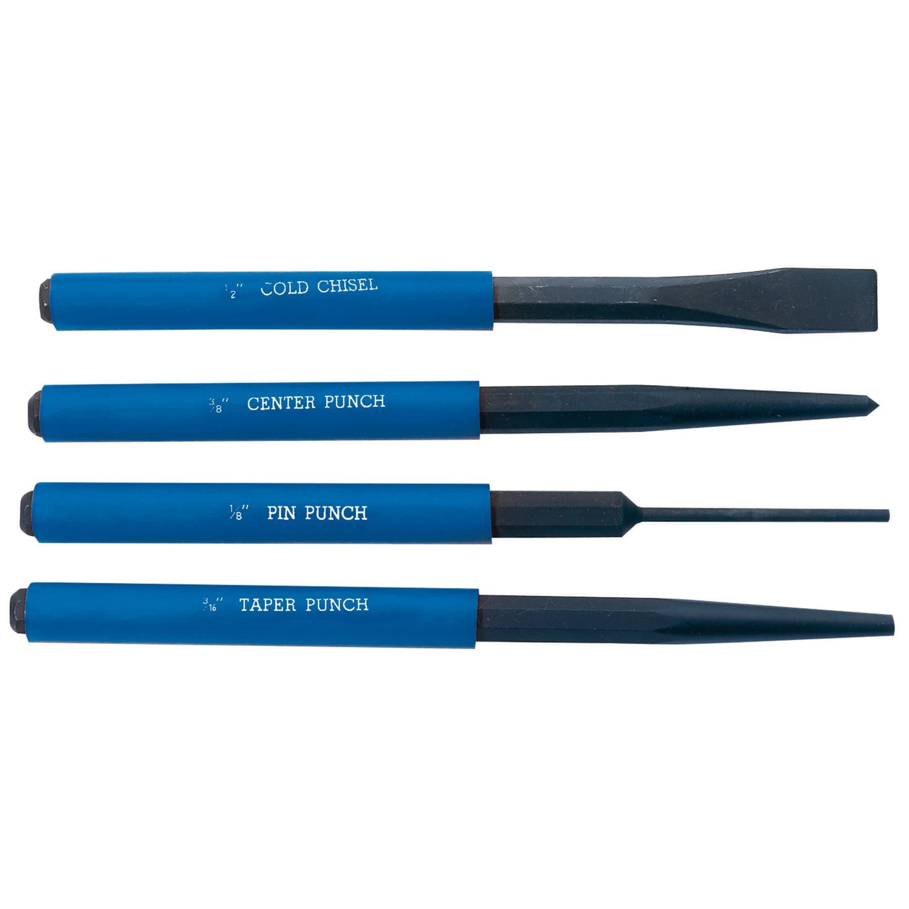 Draper 26559 Parallel/Taper Pin and Centre Punch Cold Chisel Set, 4 Pieces , Blue
