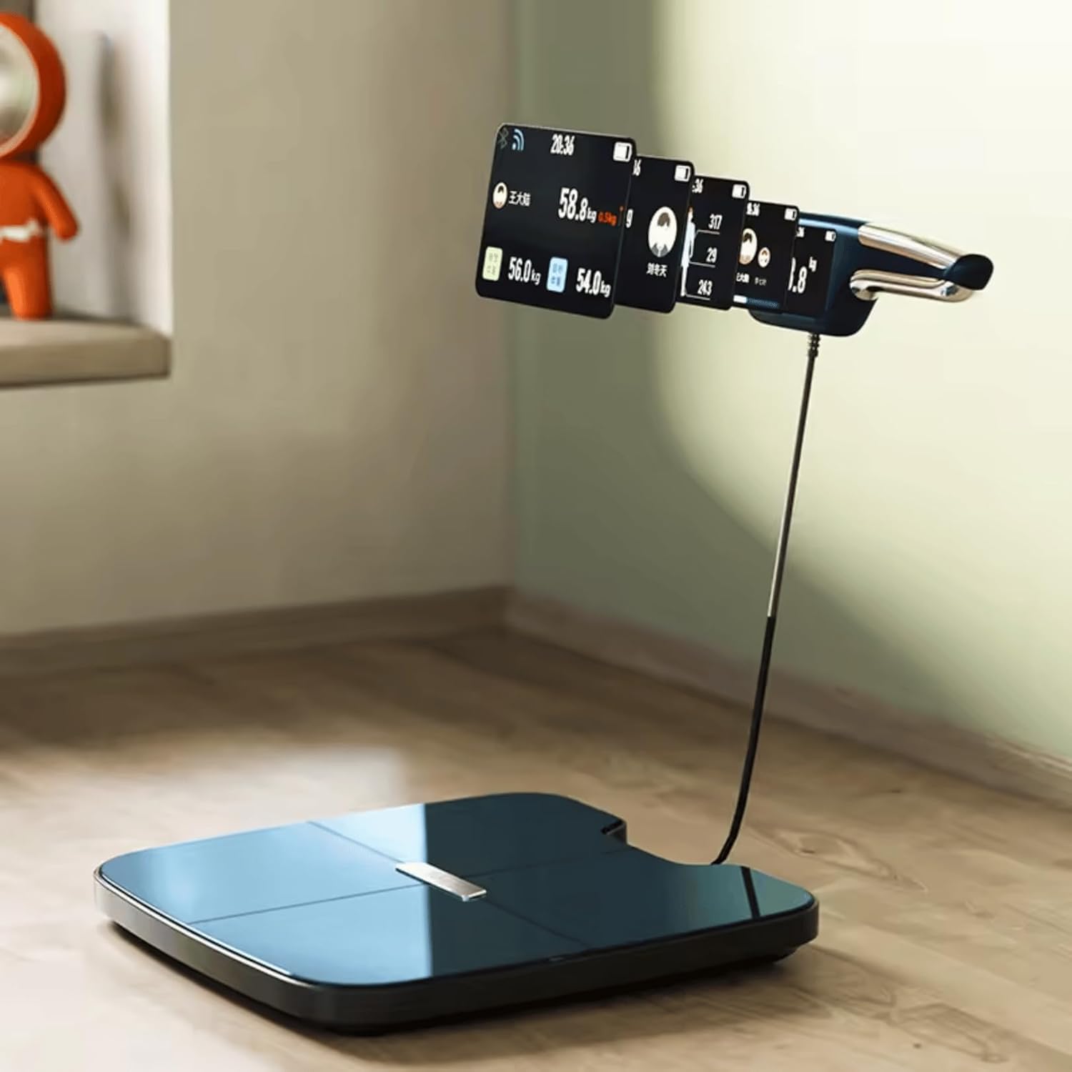 Bilancia Pesapersone Digitale Smart Professionale - Impedenziometrica, Scansione Corporea 56 Parametri con 8 Elettrodi, Precisione 0,05kg, App iOS/Android, Connessione Bluetooth e WiFi