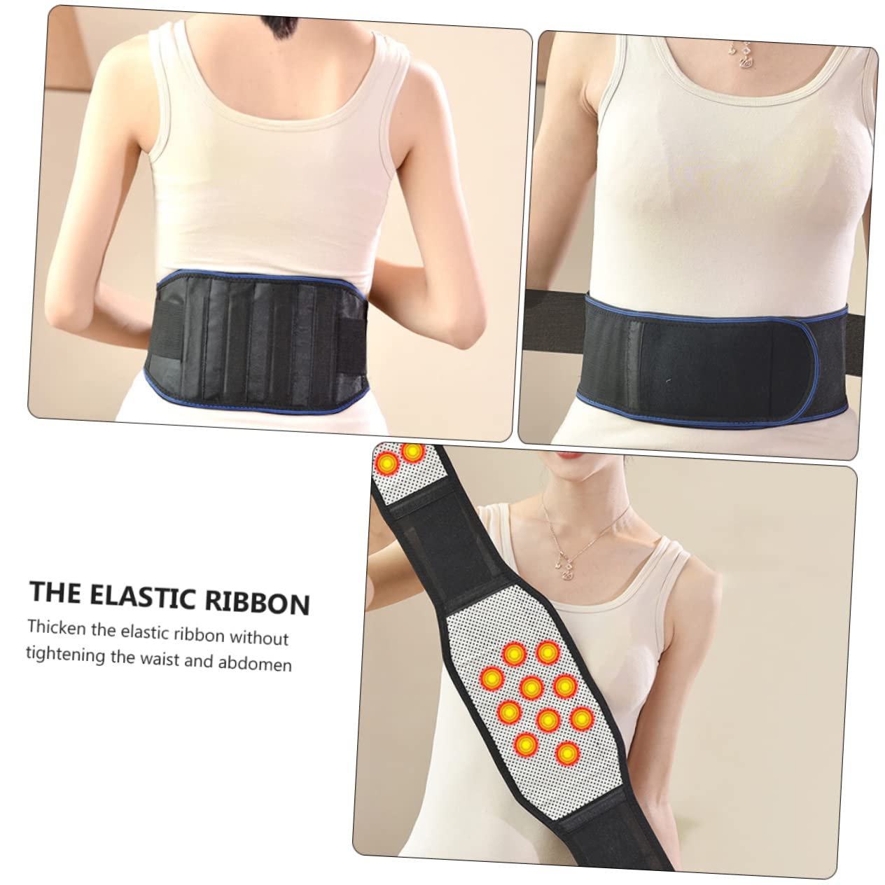 COOLHIYA 1pc Waist Support Self-heating Belt Waist Belt Magnetic Back Brace Waistband Warm Back Brace. Warm Lumbar Brace Abdominal Belt Keep Warm Strap Cummerbund Bracket Miss Support Belt