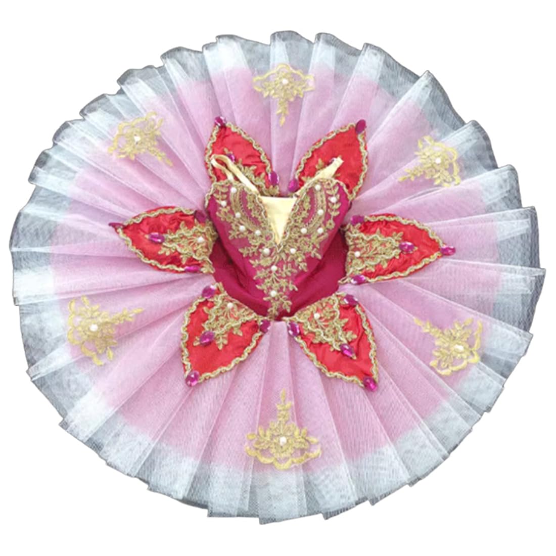 tutù da Balletto per Bambine Donne E Ragazze tutù da Ballerina del Lago dei Cigni Abito da Balletto Costume da Ballo tutù per Allenamento E Spettacolo(150Cm)