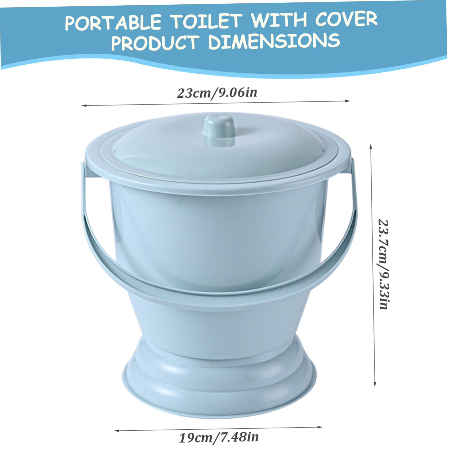 Pot de Chambre, urinoir de Chevet Portable avec Couvercle et poignée, Forte capacité de roulement Seau, Seau de Pipi en Plastique pour Femmes Enceintes