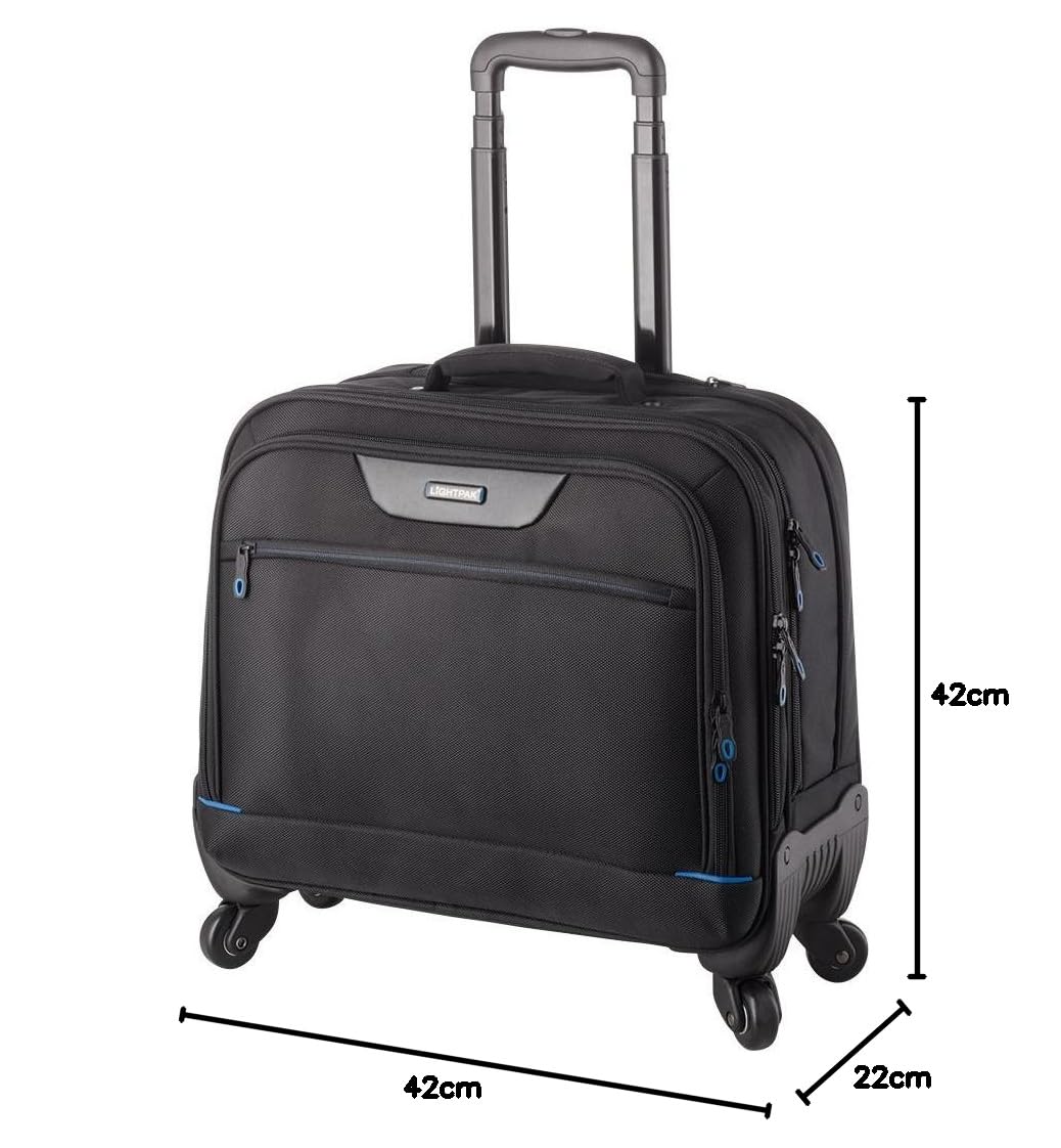 46116 Business Valise à roulettes pour ordinateur portable avec compartiment rembourré pour ordinateur portable dans le compartiment principal, 4 roues, poche avec compartiment compartiment