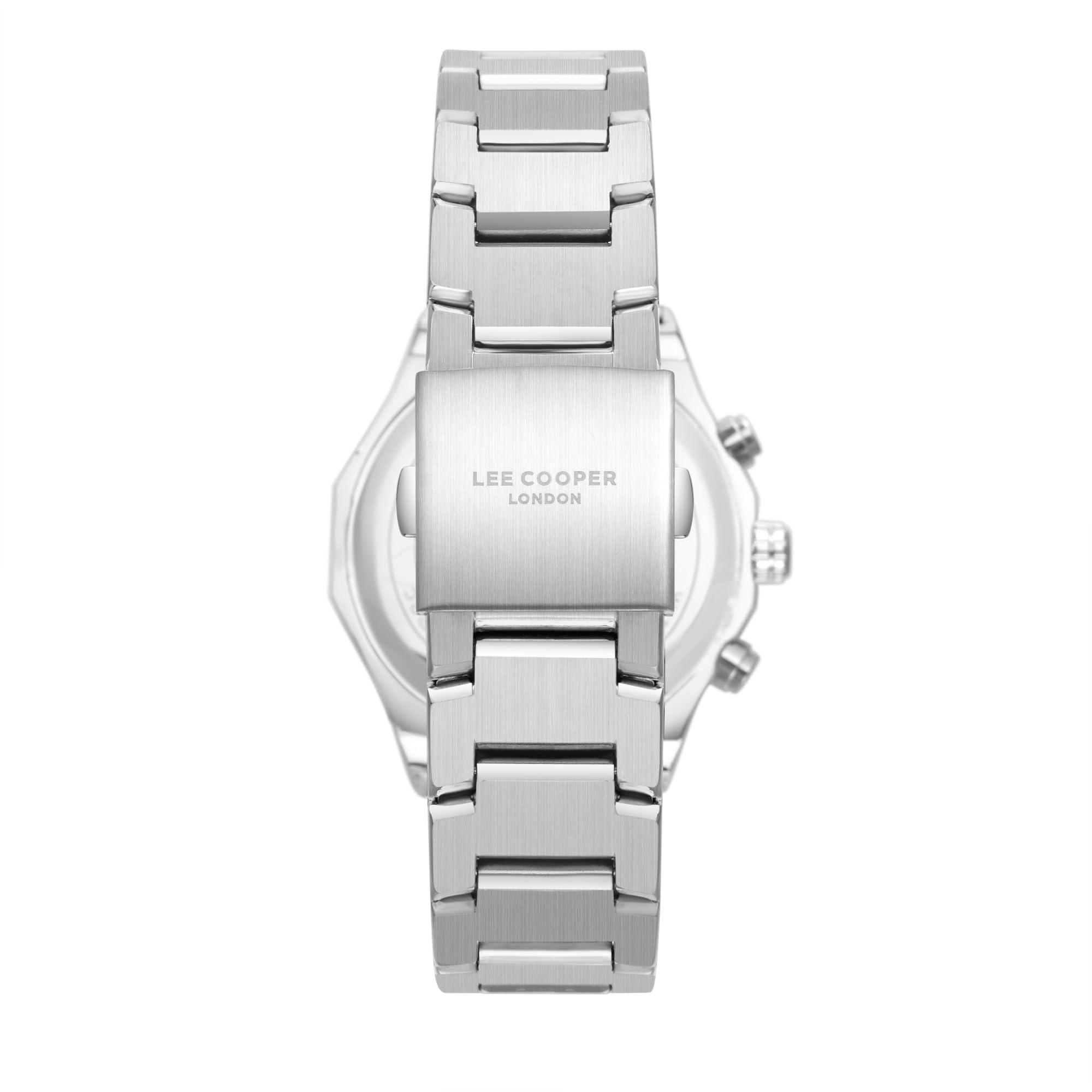 Lee Cooper Orologio da uomo con movimento G2665ZH, display multifunzione e cinturino in metallo - LC08218.370, SILVER