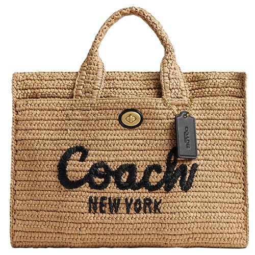 Coach Straw Cargo Tote, B4/Natural