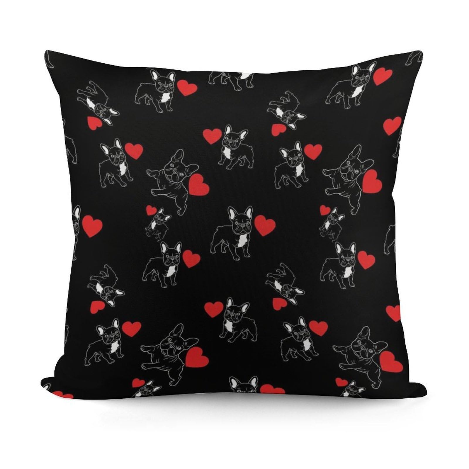 All Seasons Decorative Throw Soft Comfort Funny French Bulldog Puppy Dog Pillow Covers for Living Room Couch Bed Sofa