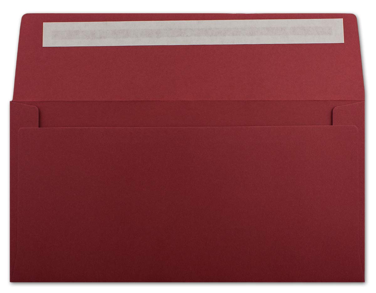 1000 DIN Lang Brief-Umschläge Dunkelrot - 11 x 22 cm - 120 g/m² Haftklebung Standard Brief-Kuverts - Einladungen zur Taufe - Ihr Glüxx-Agent