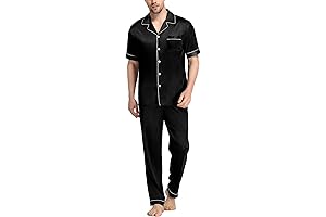 SWOMOG Men's Satin Silky Pajama Set: Luxurious Loungewear for the Discerning Gentleman