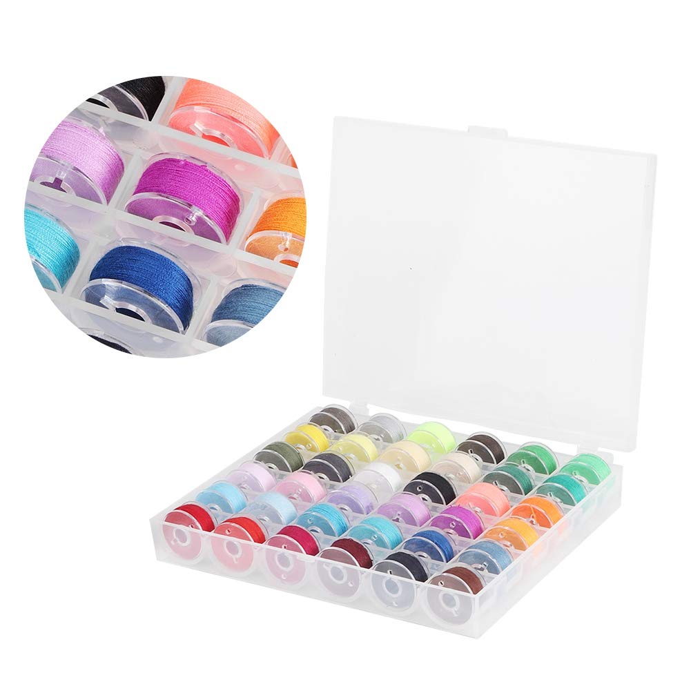 50pcs Fils De Canette De Machine Coudre Avec Tui De Rangement, Outil De Travail La Maison De Kit De Couture Portatif Color Portable Pour Frre Babylock Janome Elna Machine Coudre