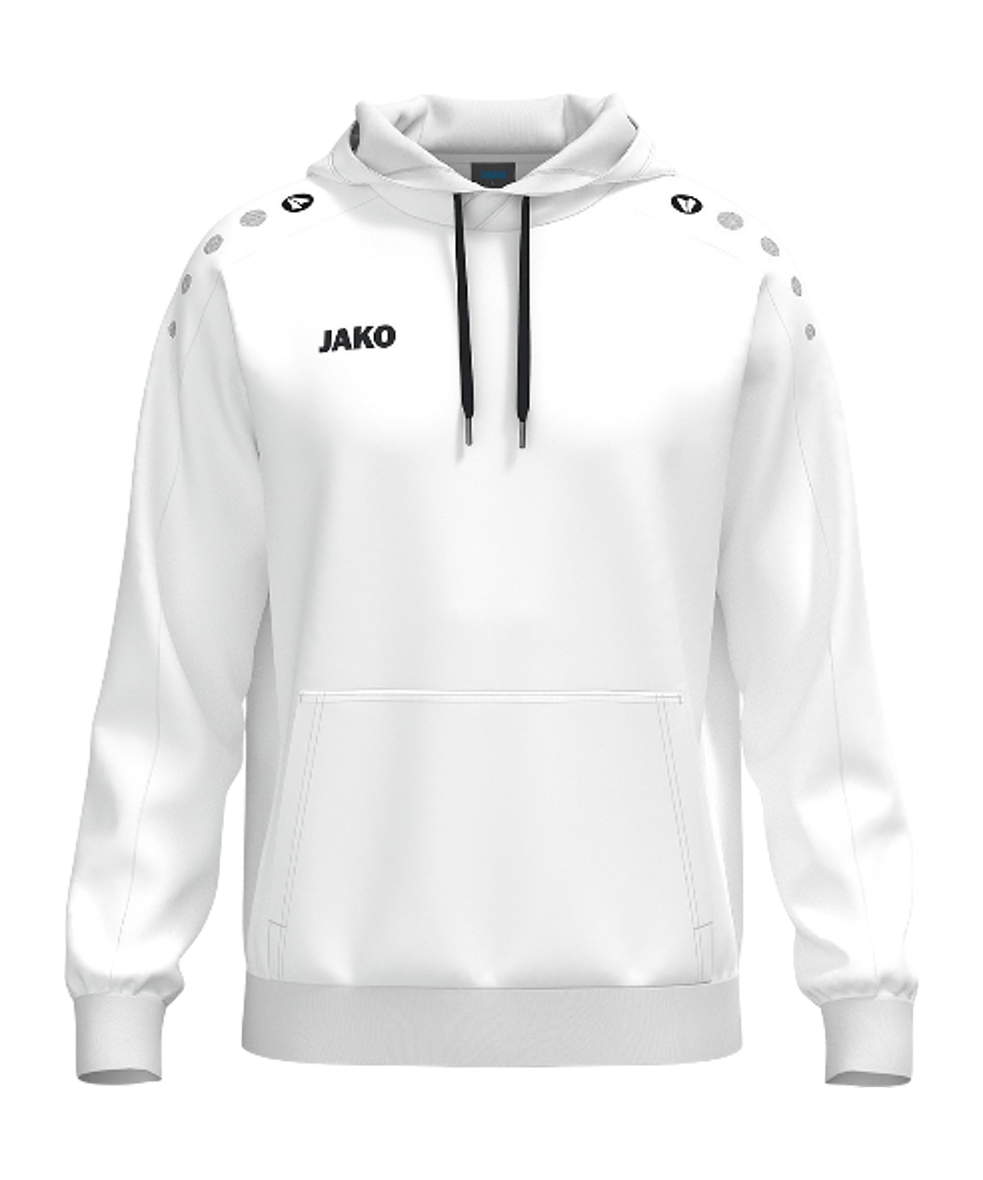 JAKO Unisex Hooded Sweatshirt One Cotton, White, L