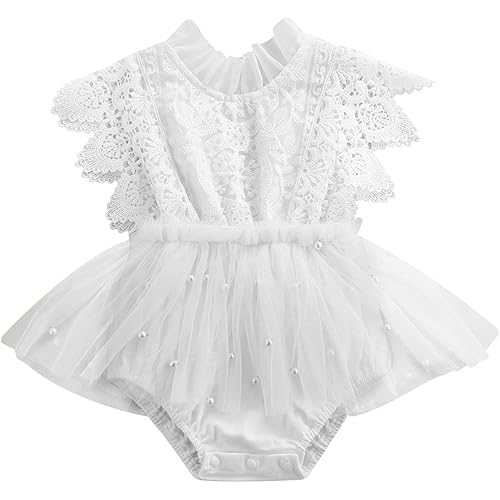 Princess Newborn Baby Girls Rompers Birthday Dress Mesh Jumpsuits Tulle One-Piece Headband Onesie