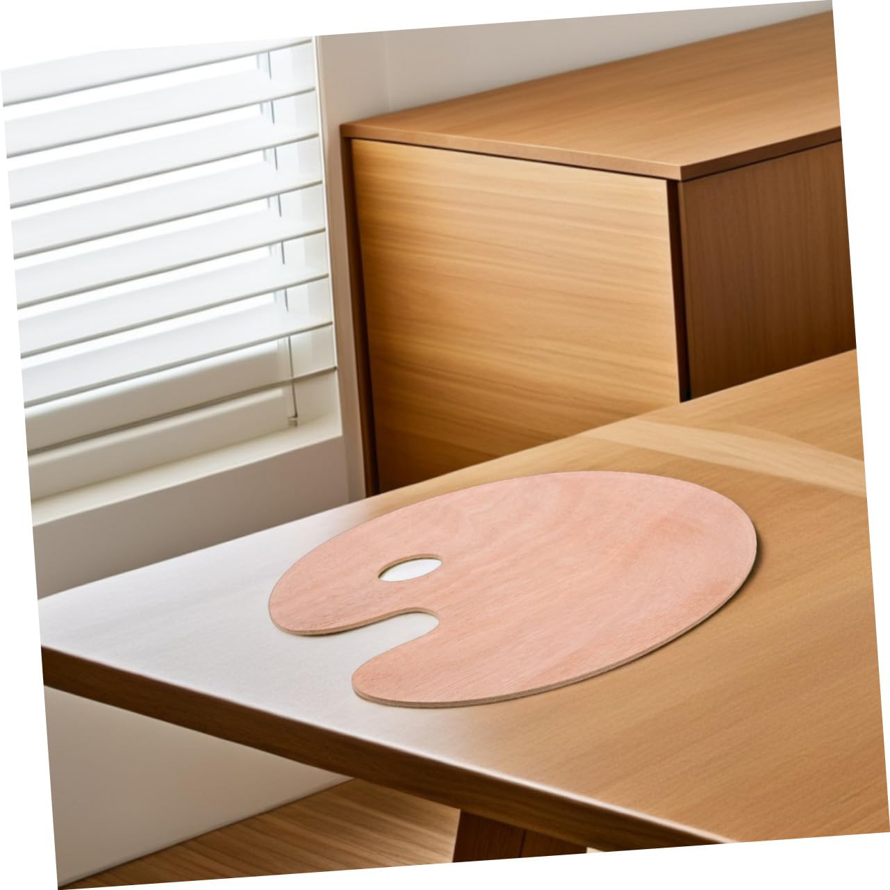 Sewroro 2stücke Holzpalette Oval für Malen Mischen von Ölfarben und Aquarell Malpalette mit Daumenloch für Künstler und Bastelprojekte