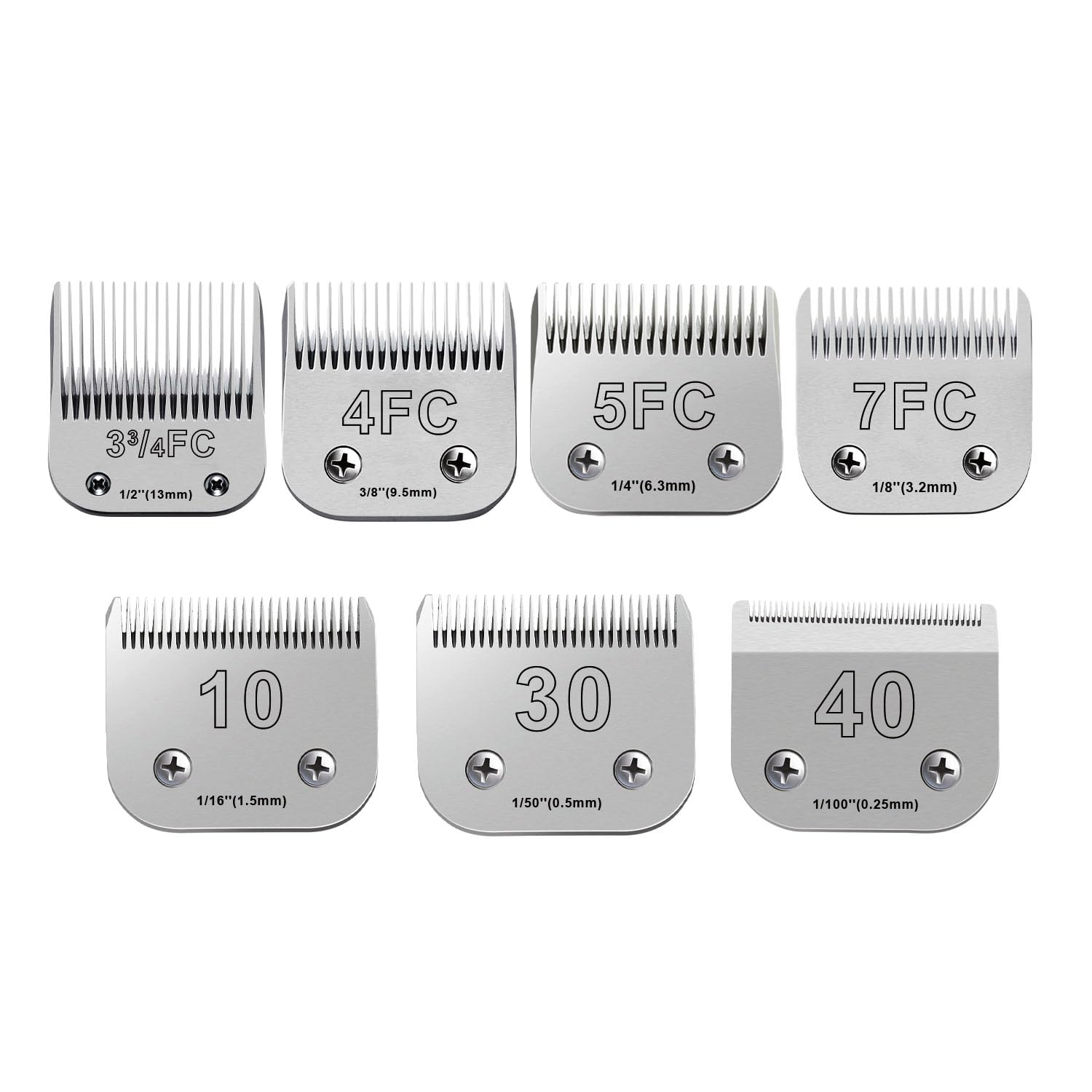 7PCS Dog Grooming Blades Compatible with Andis Dog Clippers,Dog Clipper Blades Compatible with Oster A5,Wahl km10 Dog Clippers for Animal Dog Cat Horse,Stainless-Steel Blade Sharp