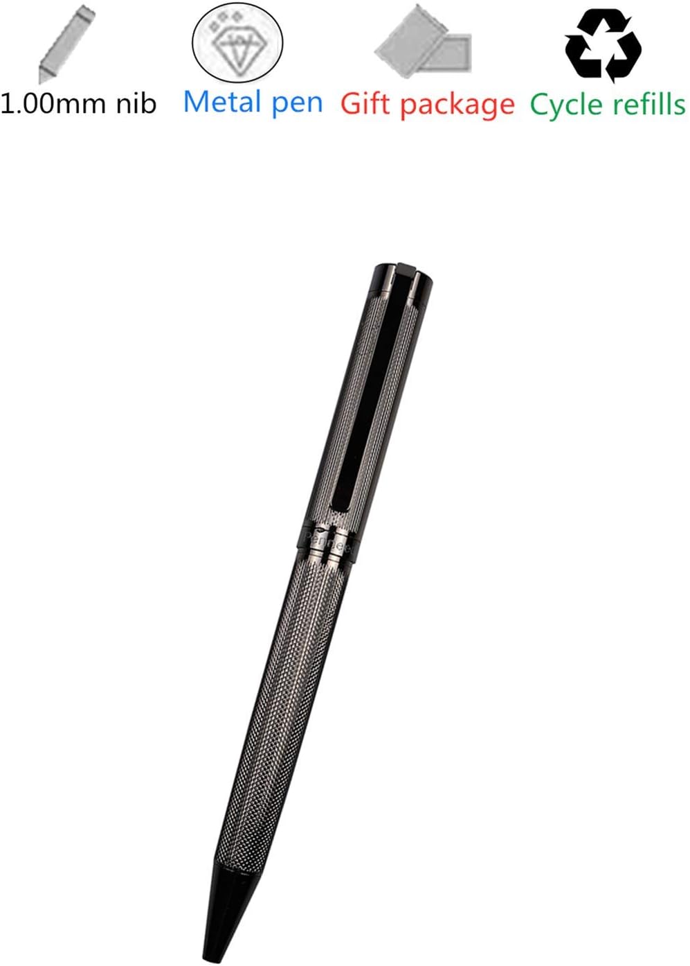 Ballpoint Pen for Men Women Executive Home Office Use, with Gift box Refillable 1.0mm Black Ink B8 (Fancy Deep Gray) - Image 4