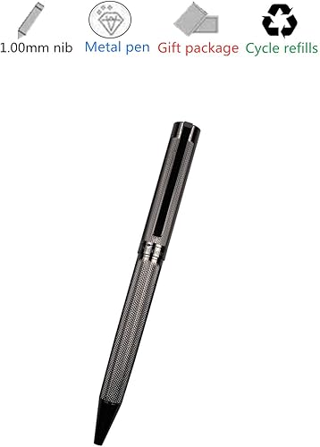 Miniatura 4 de Bolígrafo para hombres y mujeres, uso ejecutivo en casa y oficina, con caja de regalo recargable de 0.039 in de tinta negra B8 (gris oscuro elegante)