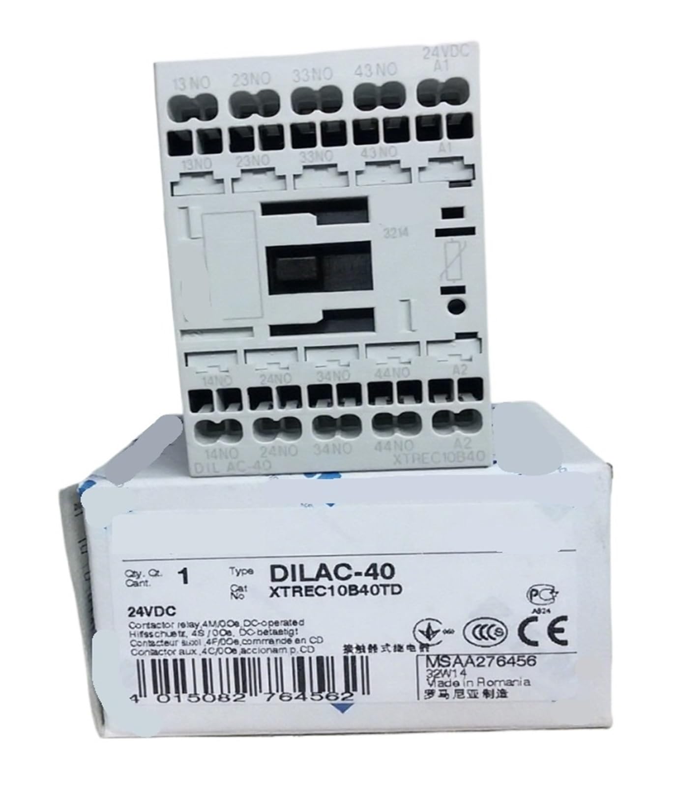 Relais contacteur DILAC-40 24 V CC avec 4 contacts normalement ouverts 4NO