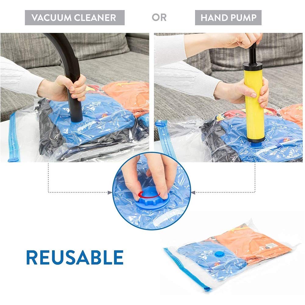 Vakuumbeutel mit Handpumpe 10 Stück Aufbewahrungsbeutel Reise Vakuumbeutel Kleiderbeutel Platzersparend Vakuumier Beutel für Kleidung und Aufbewahrung Reise (Color : 80 * 120CM)