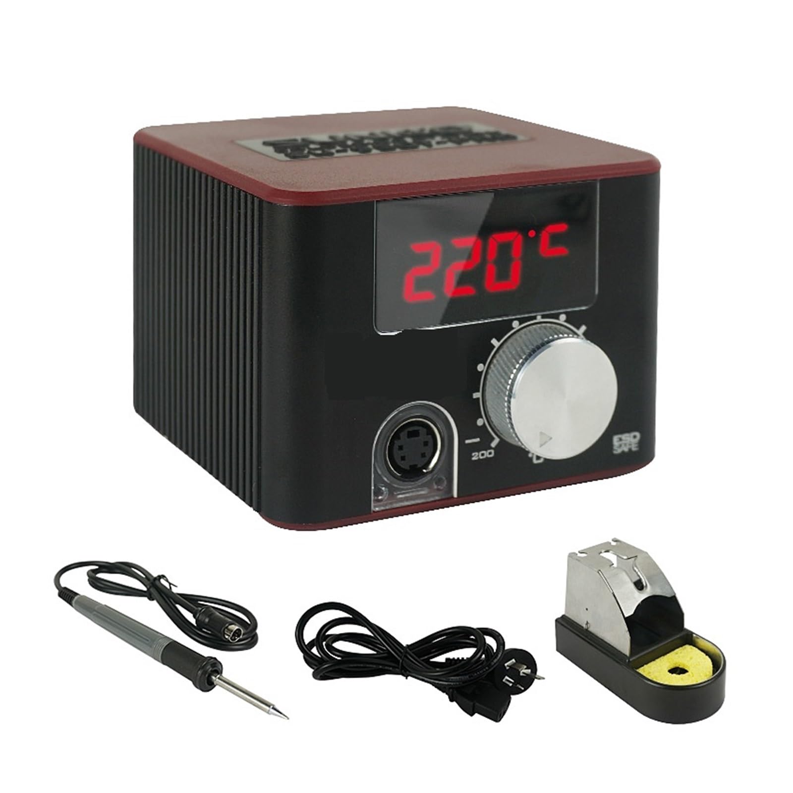 Stazione Saldante, Stazione Di Saldatura T12 Portatile 950T Pro Stazioni Di Saldatura For Strumento Di Saldatura Regolabile Antistatica A Temperatura Costante Da 75W(Noir)