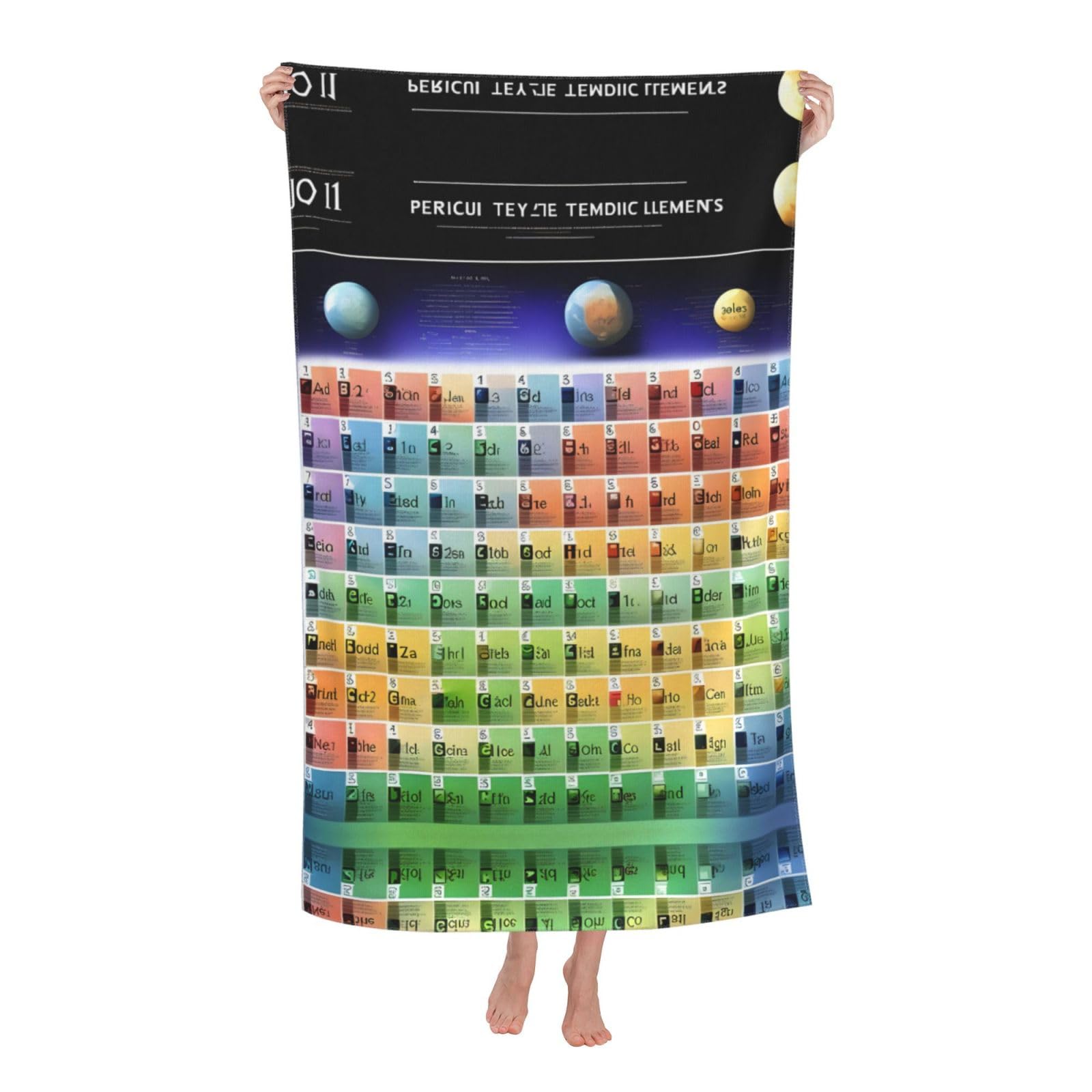 NImongt Periodic Table Of Elements Print Oversized Adult Beach Towel For Travel Weekend Getaways Festivals Camping Trips