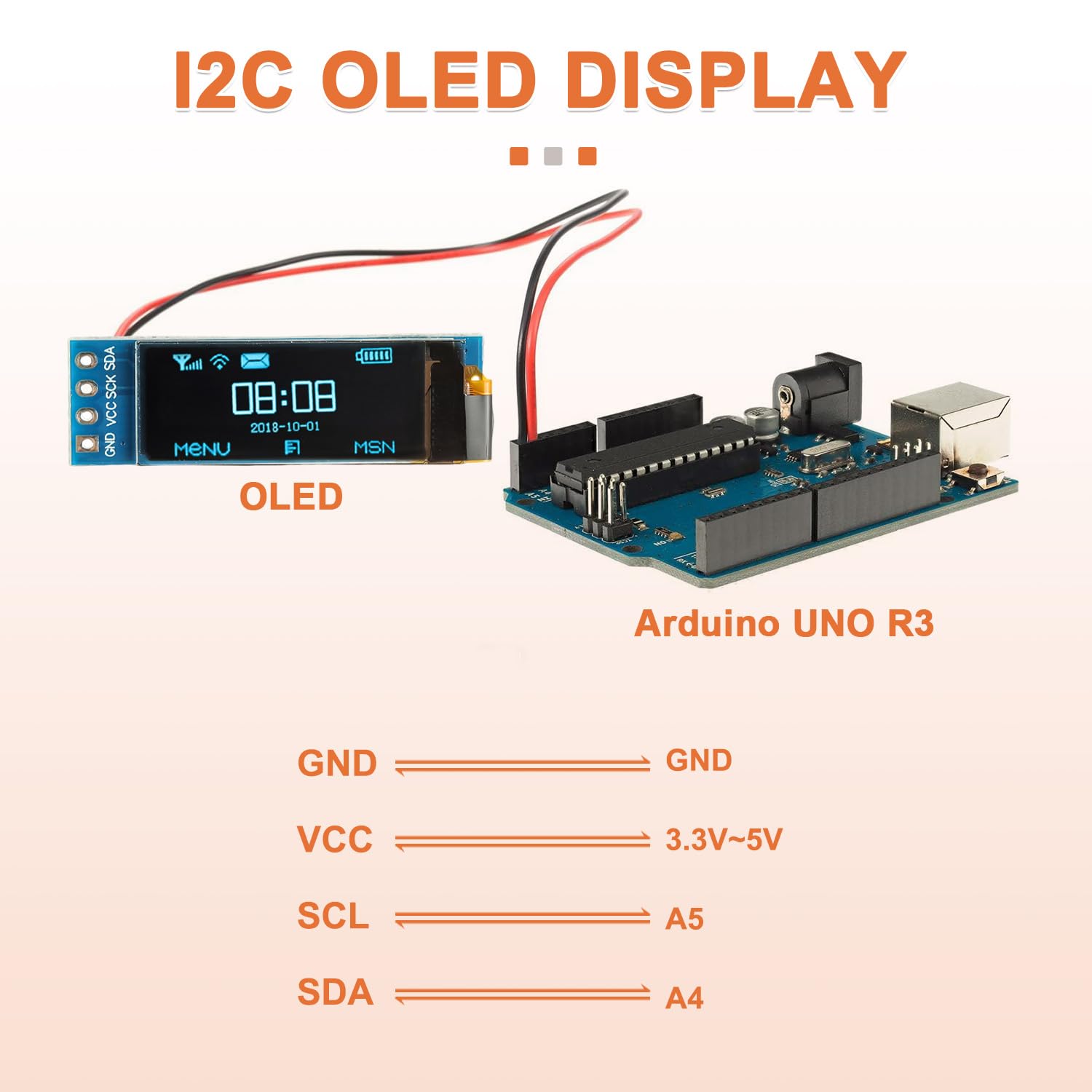 2 stuks voorgelooid 0,91 inch I2C OLED-displaymodule 128 x 32 pixels 2 stuks voorgelooid 0,91 inch I2C OLED-displaymodule 128 x 32 pixels