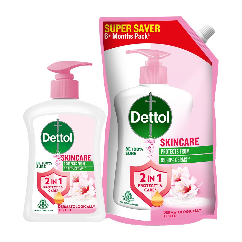 Dettol Liquid Handwash Refill – Skincare Hand Wash- 675ml and Dettol Liquid Handwash Pump 200ml | pH Balanced | 10x Better Germ Protection-image-29