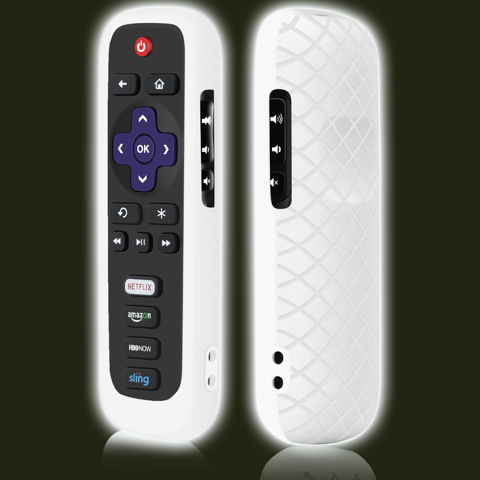 Remote Case for Roku, Battery Cover for TCL Roku Smart TV Steaming Stick Remote, Roku TV Remote Cover Silicone Protective Controller Universal Sleeve