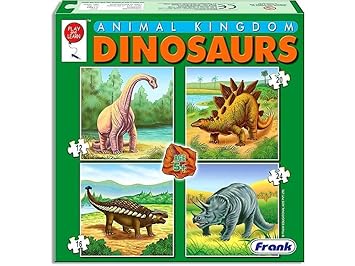 Frank Dinosaurs Animal Kingdom - A Set of 4 Jigsaw Puzzle for Kids Above 4+ Years - Fun & Challenging Brain Booster Games - Educational Puzzle for Focus and Memory - 11602 - image, photos