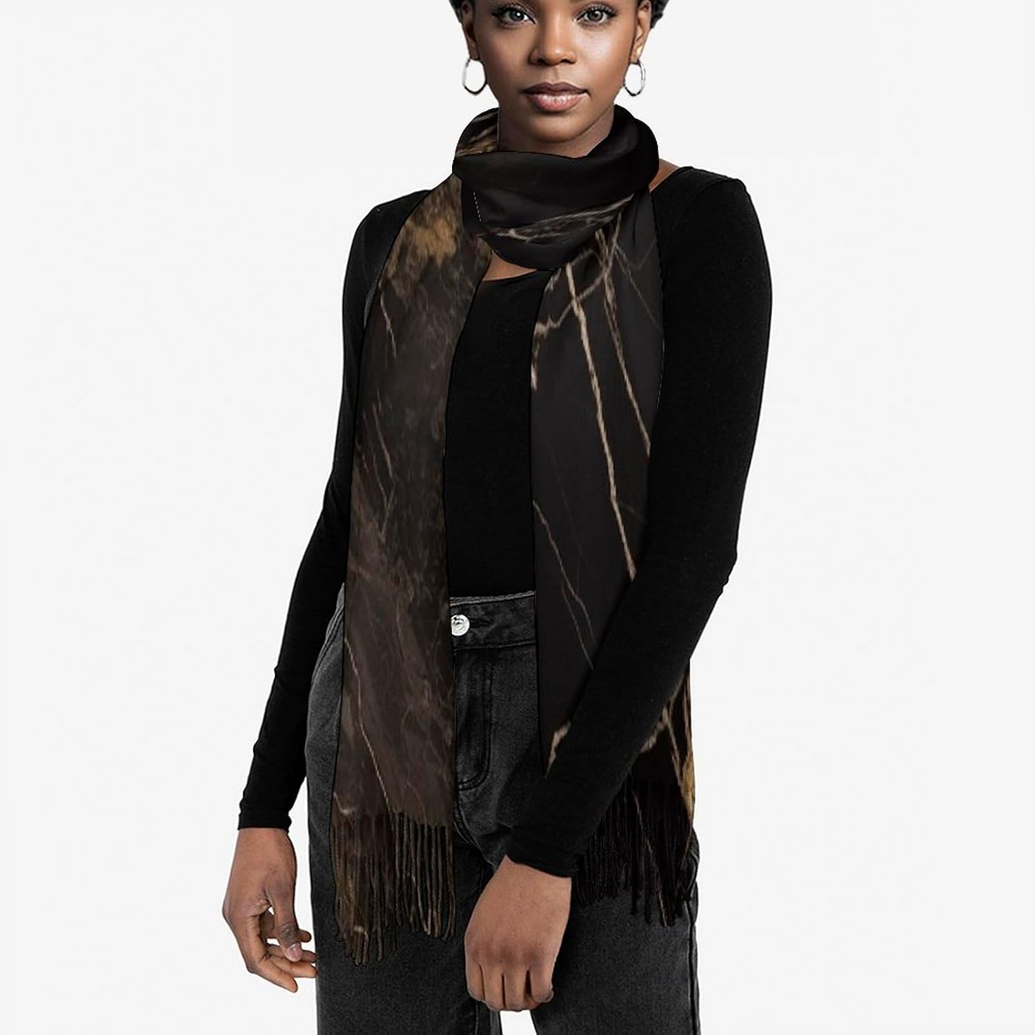 Gold Black Marble Scarf for Women Men Classic Fashion Blanket Scarves Soft Cashmere Feel Scarf Cold Weather Warm Long Shawl Winter Large Scarves Classic Blanket Scarfs Thick