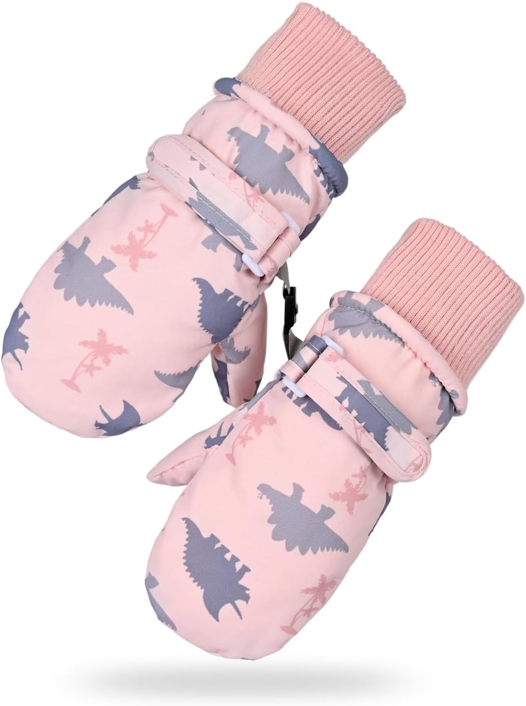 jerague Lock Temperature Windproof Winter Mittens Waterproof & Fleece Ski Snow Gloves for Toddler Baby Kids Boys Girls