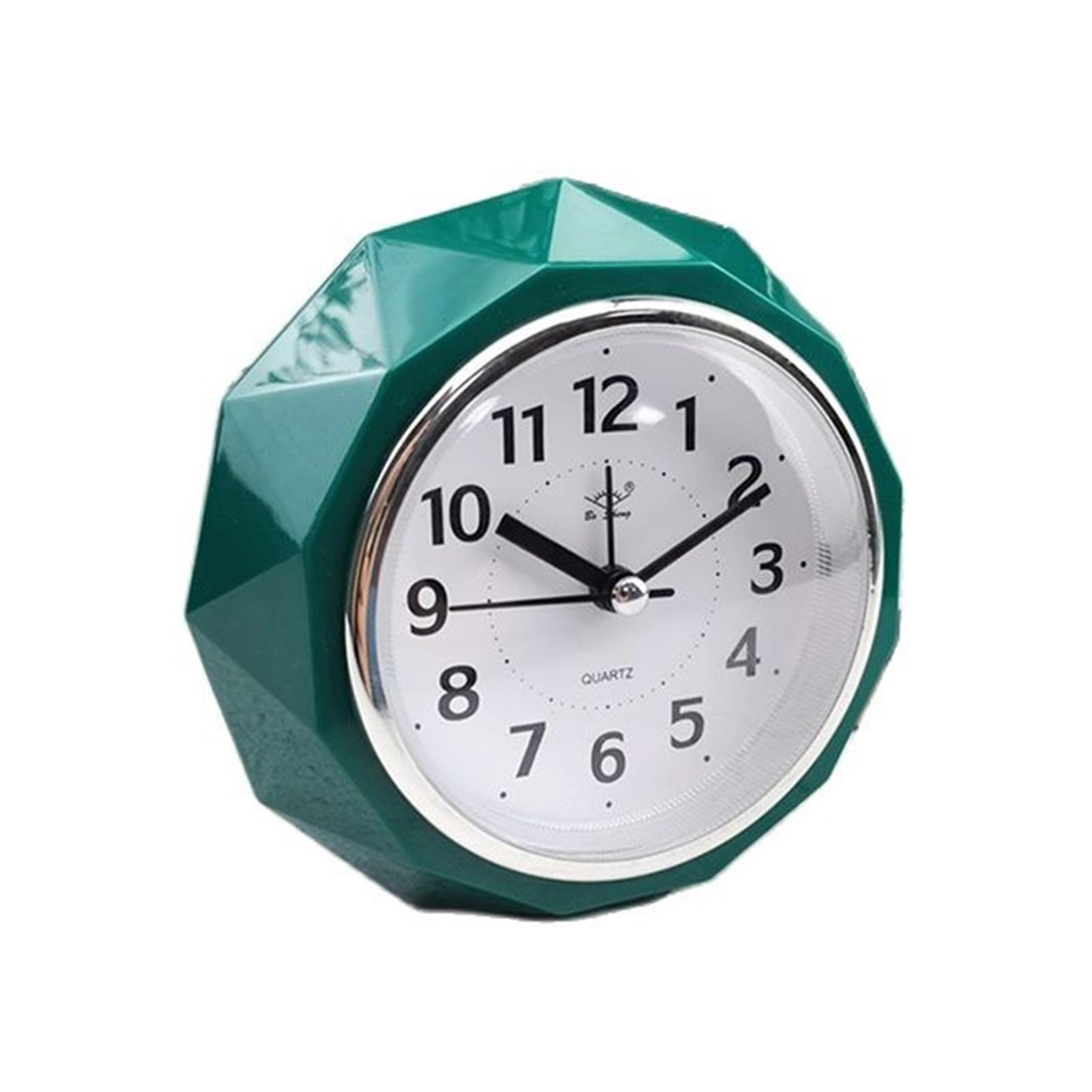 BMKGODN alarm clock， Alarm Clocks Creative Diamond-Shape Small Mute Bedside Electronic Round Number Double Bell(Green)